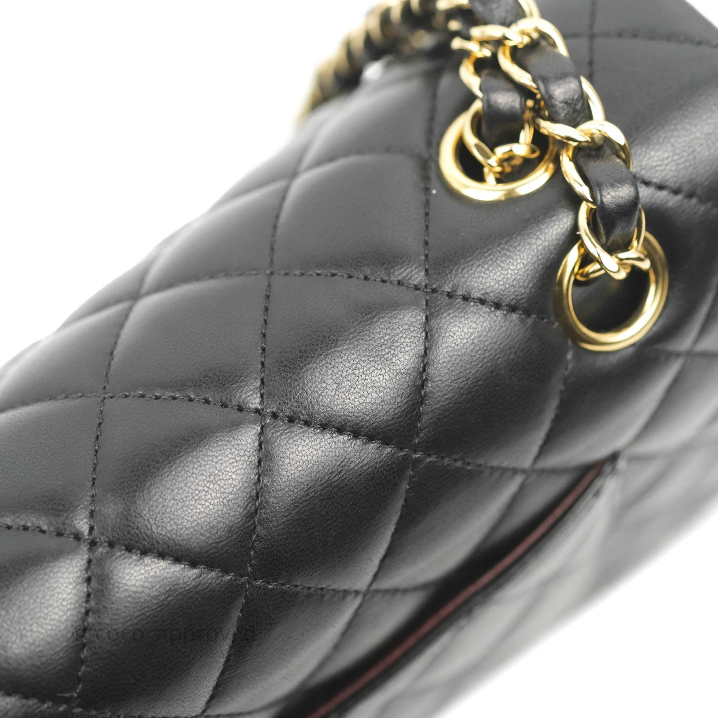 Chanel Classic M/L Medium Flap Quilted Black Lambskin Gold Hardware
