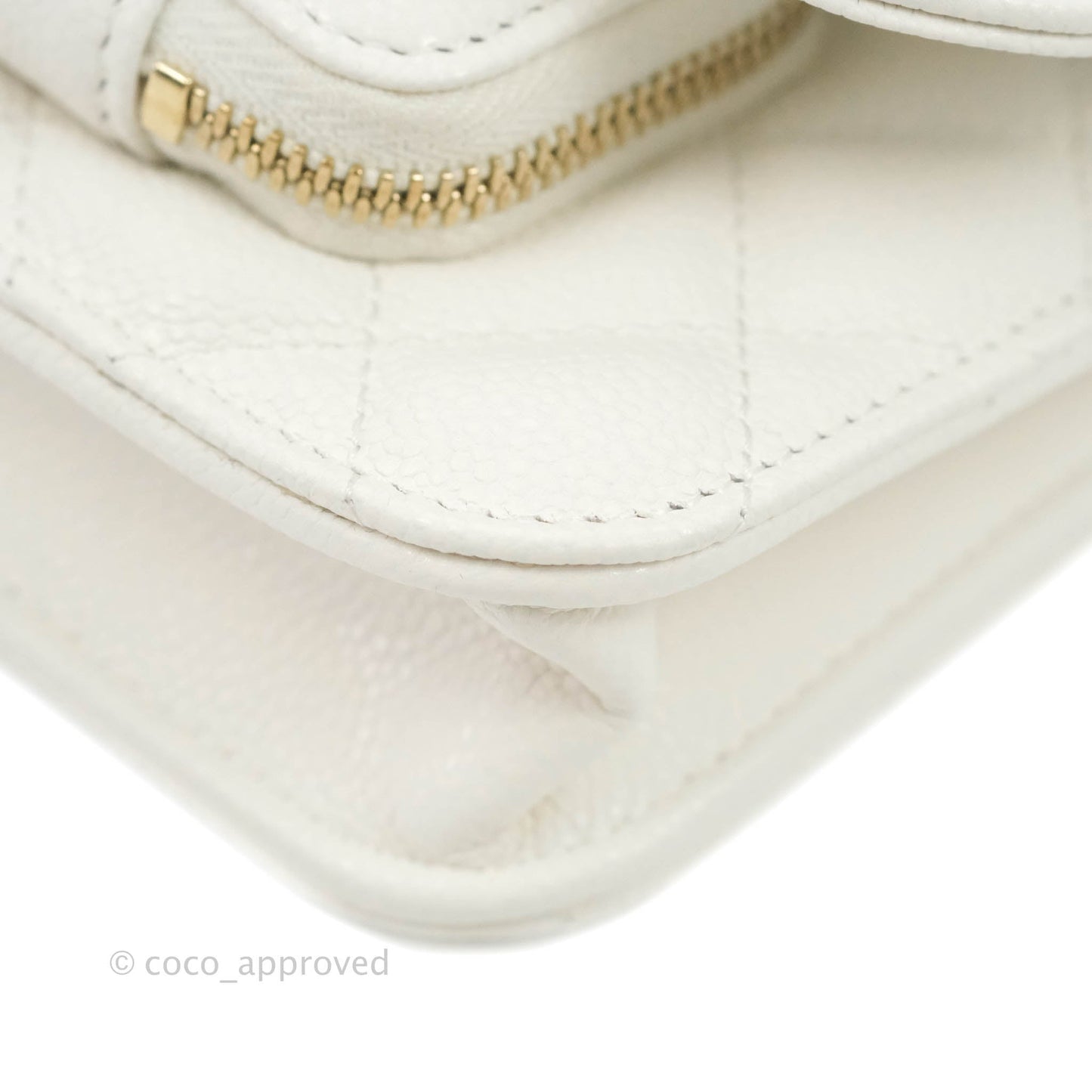 Chanel Business Affinity Clutch With Chain White Caviar Gold Hardware
