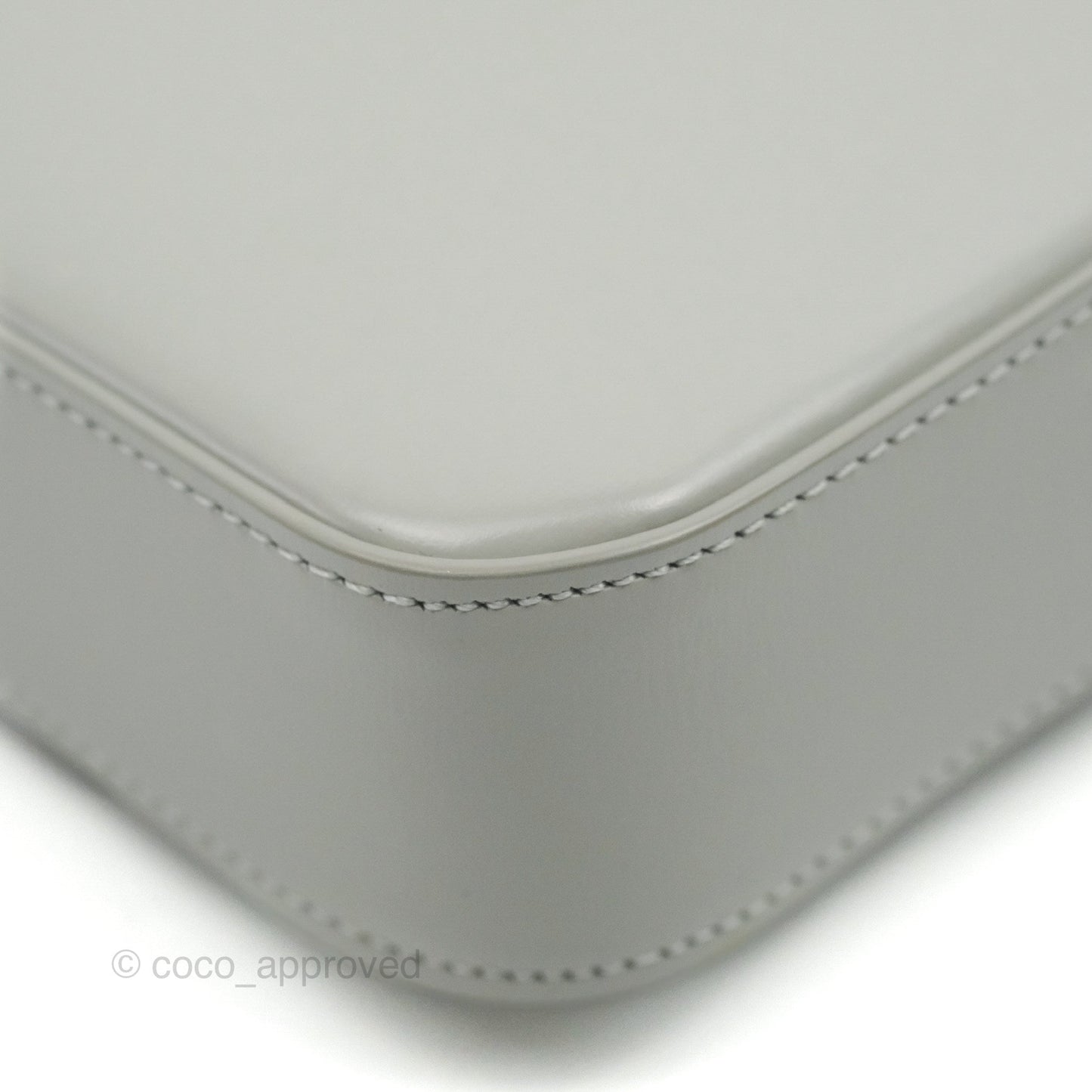 Celine Chain Shoulder Bag Pale Grey Shiny Calfskin
