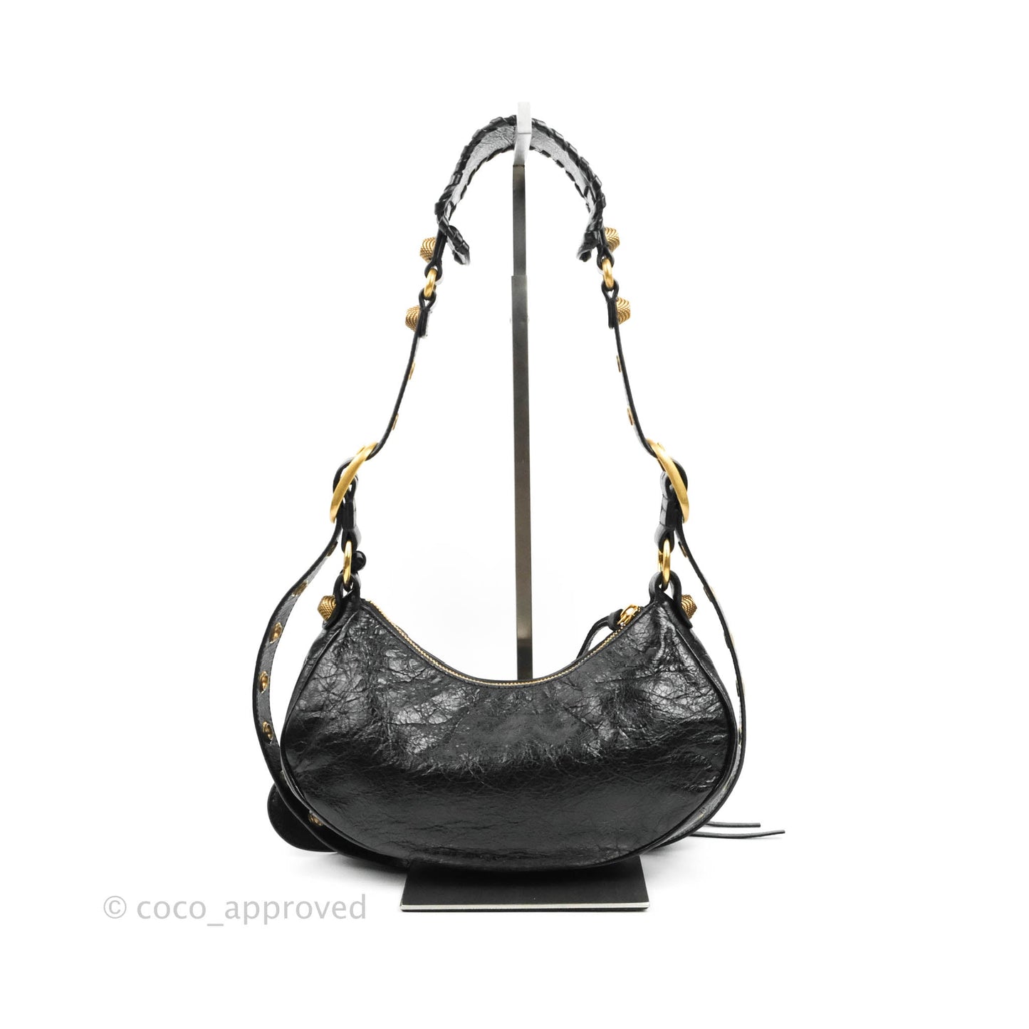 Balenciaga Le Cagole Shoulder Bag Black Calfskin Gold Hardware