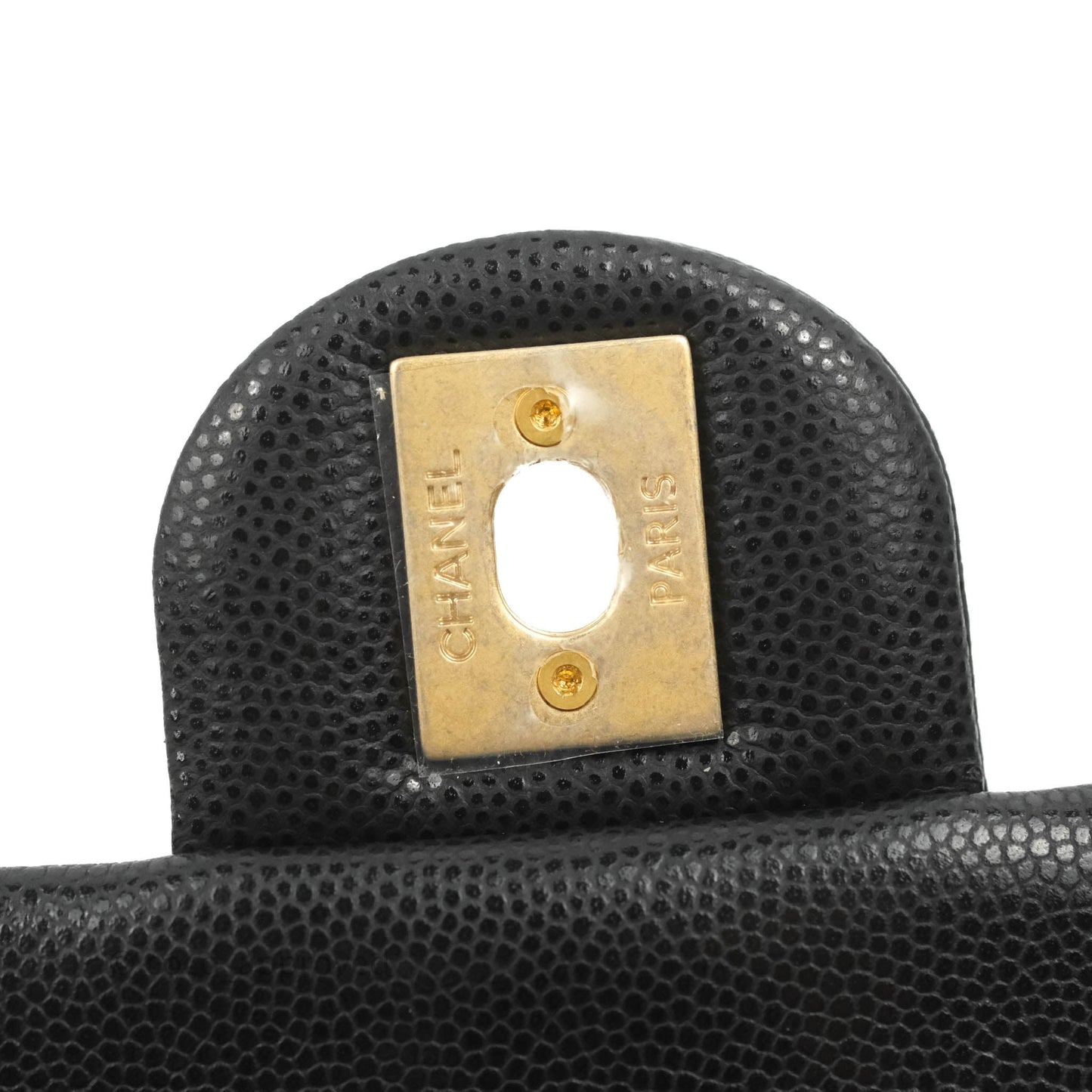 Chanel Small Flap with Coin Charm Black Caviar Aged Gold Hardware 22A