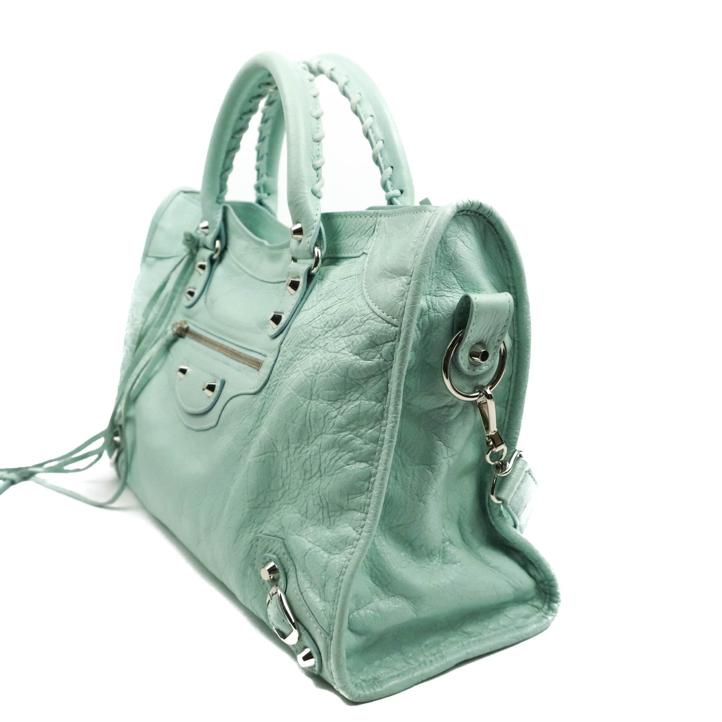 Balenciaga Classic City Bag Tiffany Blue Calfskin Silver Hardware