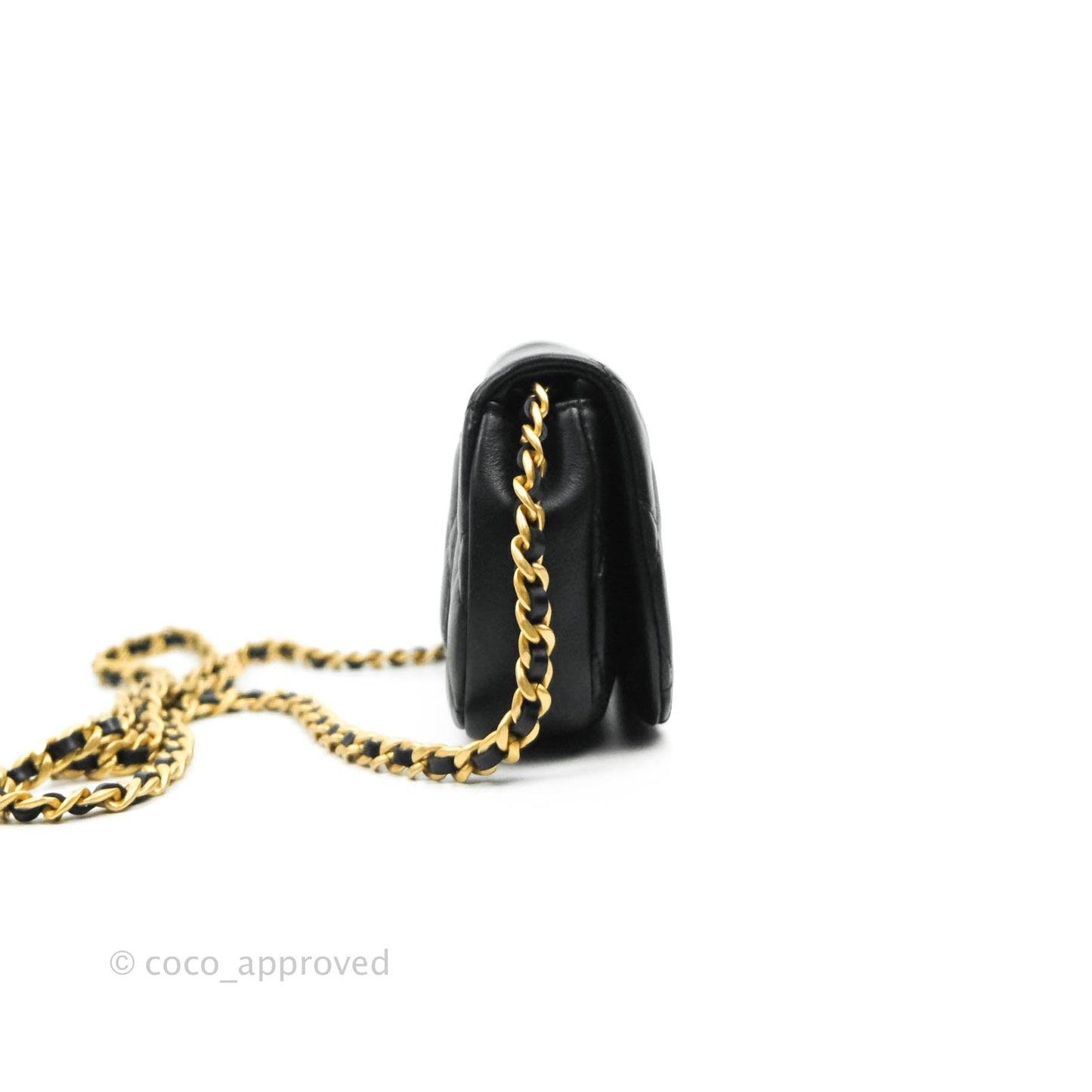 Chanel Clutch with Chain Black Calfskin Aged Gold Hardware