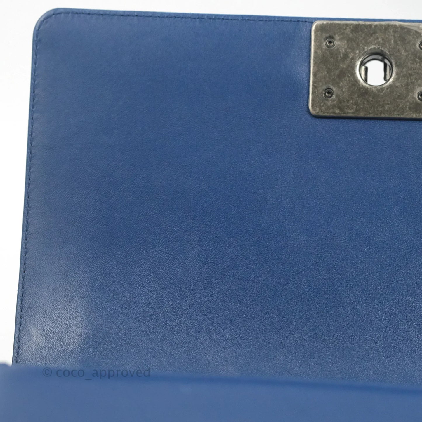 Chanel Quilted Medium Boy Blue Calfskin Ruthenium Hardware