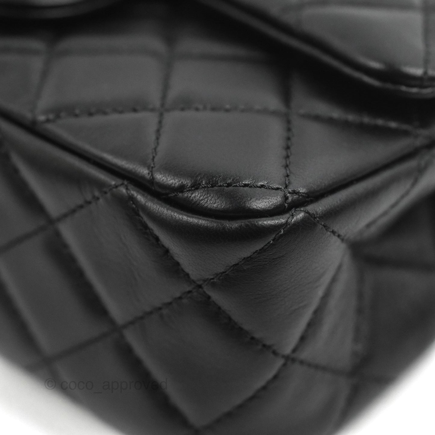 Chanel Mini Rectangular Pearl Crush Quilted Black Lambskin Aged Gold Hardware