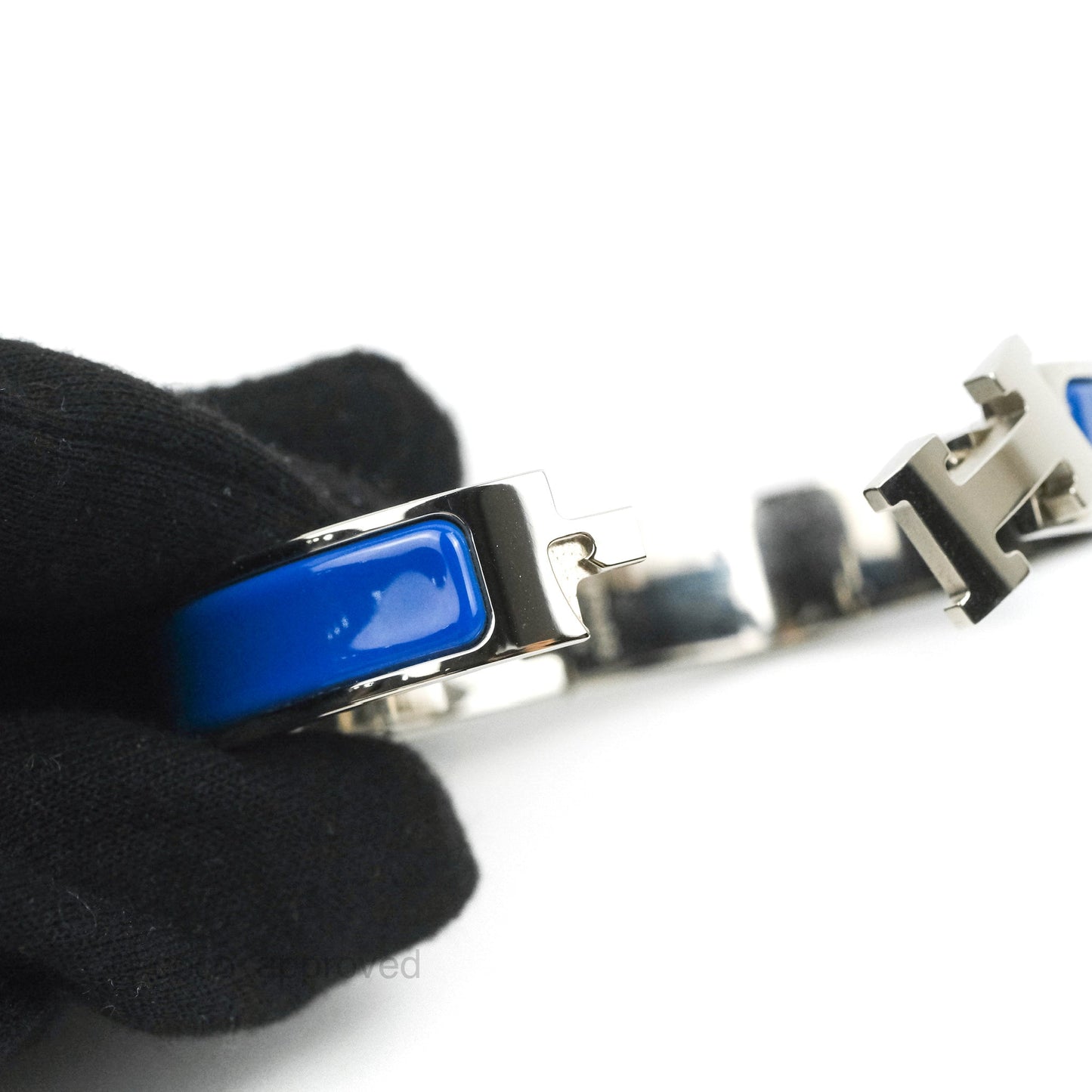 Hermès Clic H Bracelet Blue Palladium Hardware PM