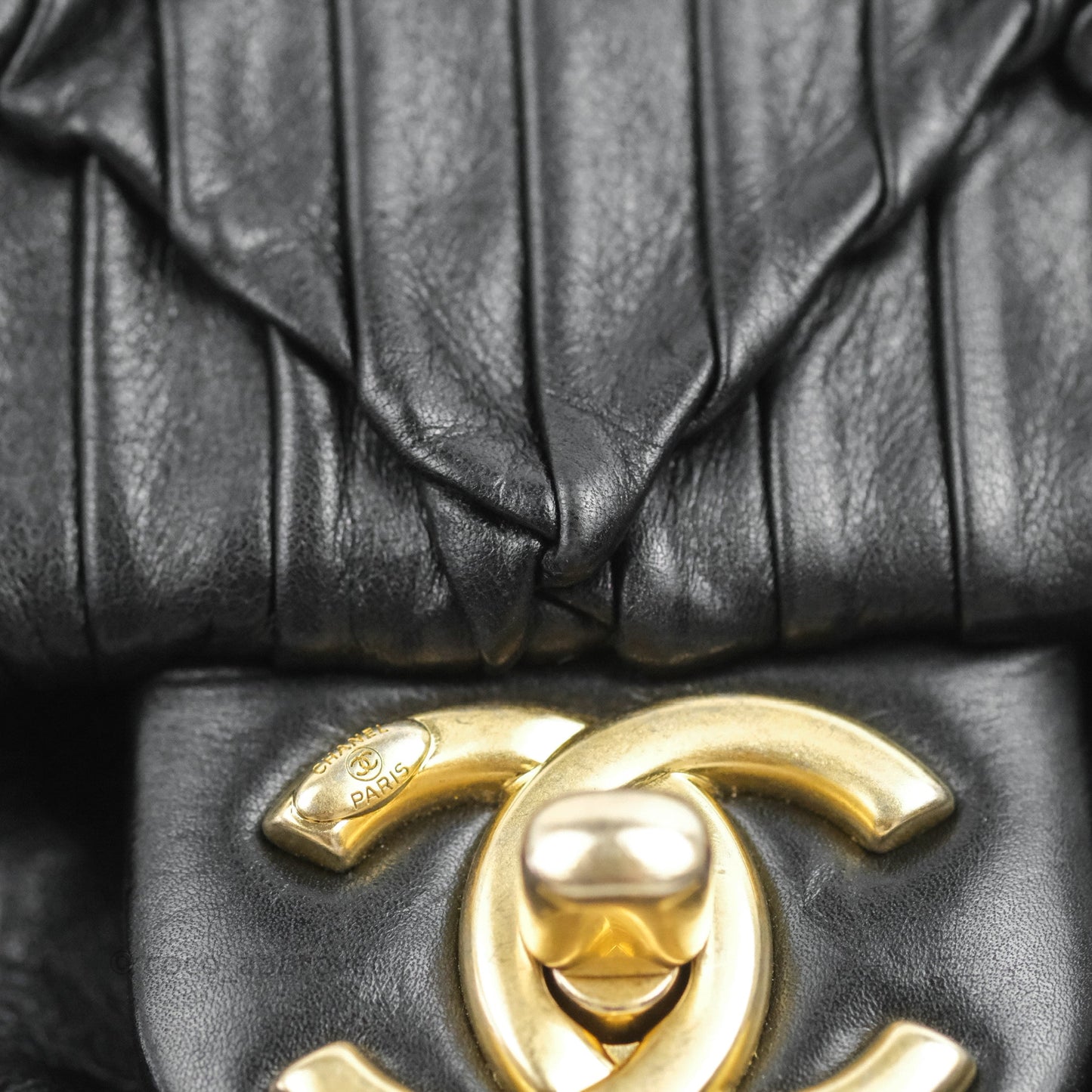 Chanel Small Coin Charm Flap Velvet Strap Black Lambskin Aged Gold Hardware