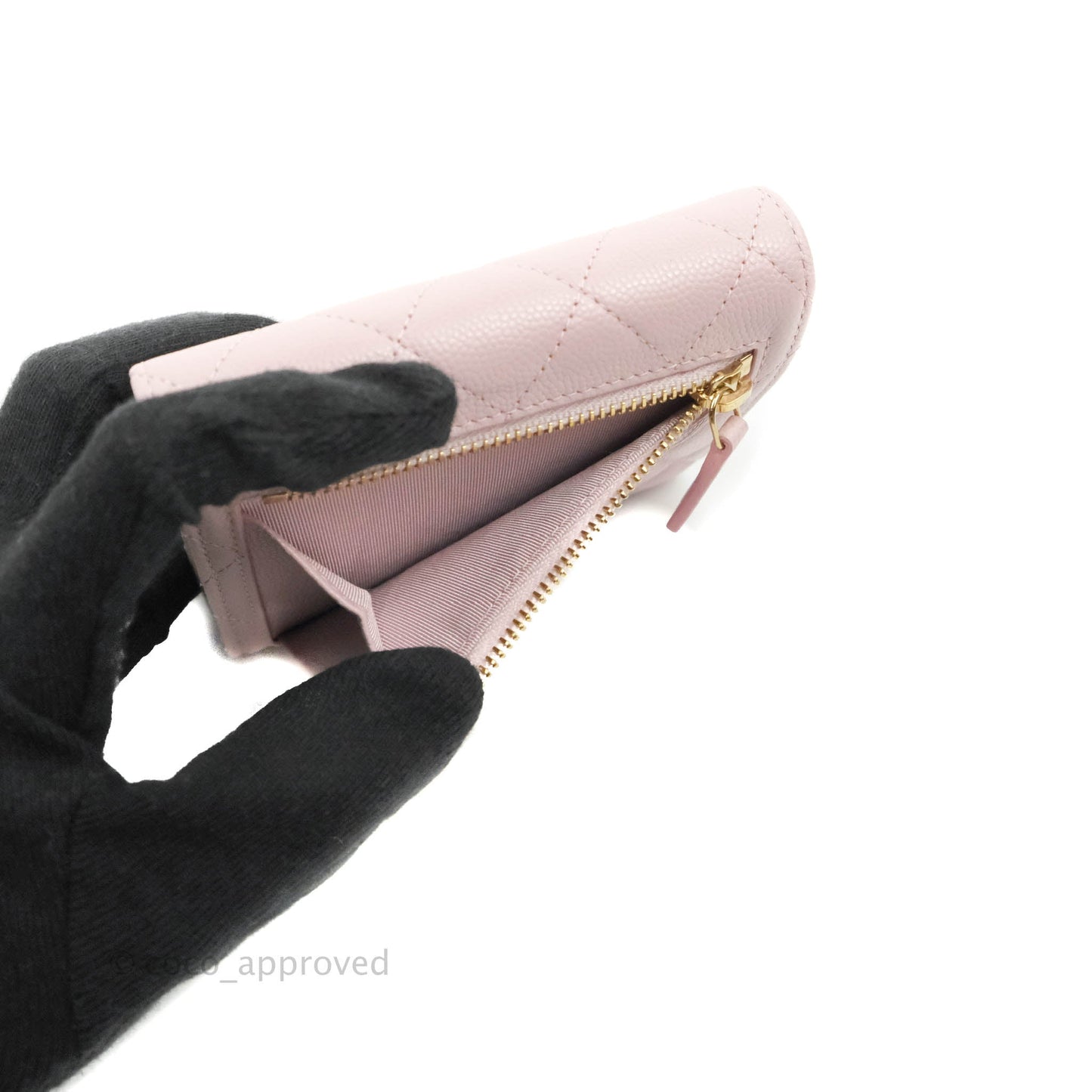 Chanel Classic Flap Wallet Pink Caviar Gold Hardware 21S