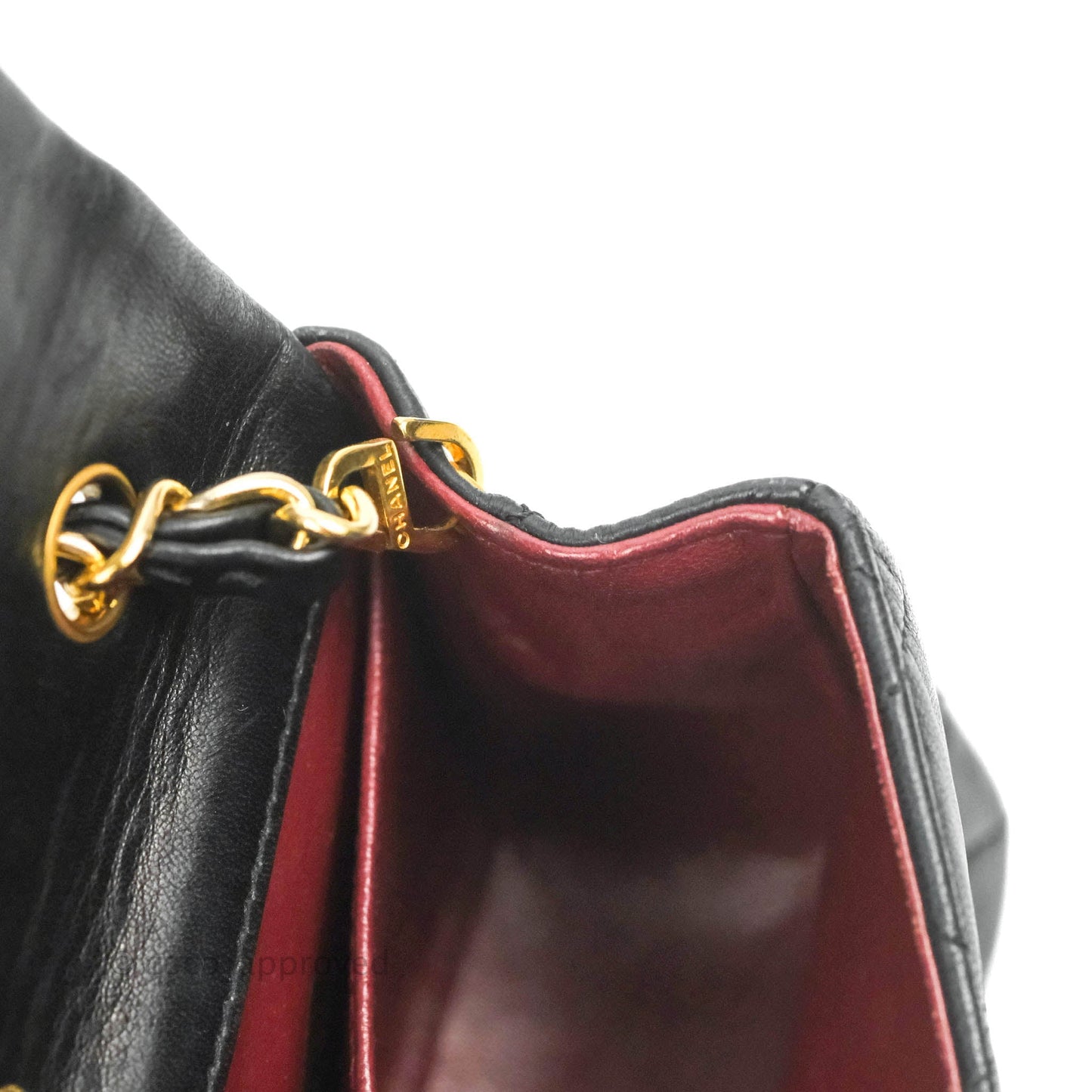 Chanel Vintage Small Single Full Flap Bag Black Lambskin 24K Gold Hardware