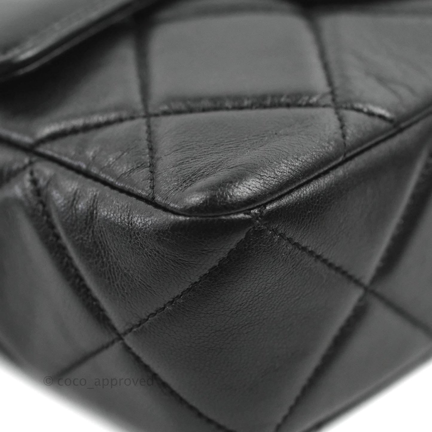 Chanel Quilted Square Flap Bijoux Chain Strap Black Aged Gold Hardware