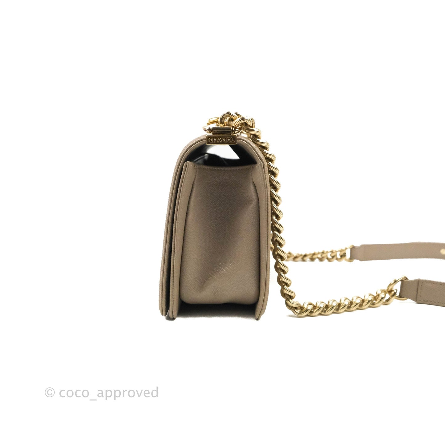 Chanel Quilted Medium Boy Grey Caviar Gold Hardware