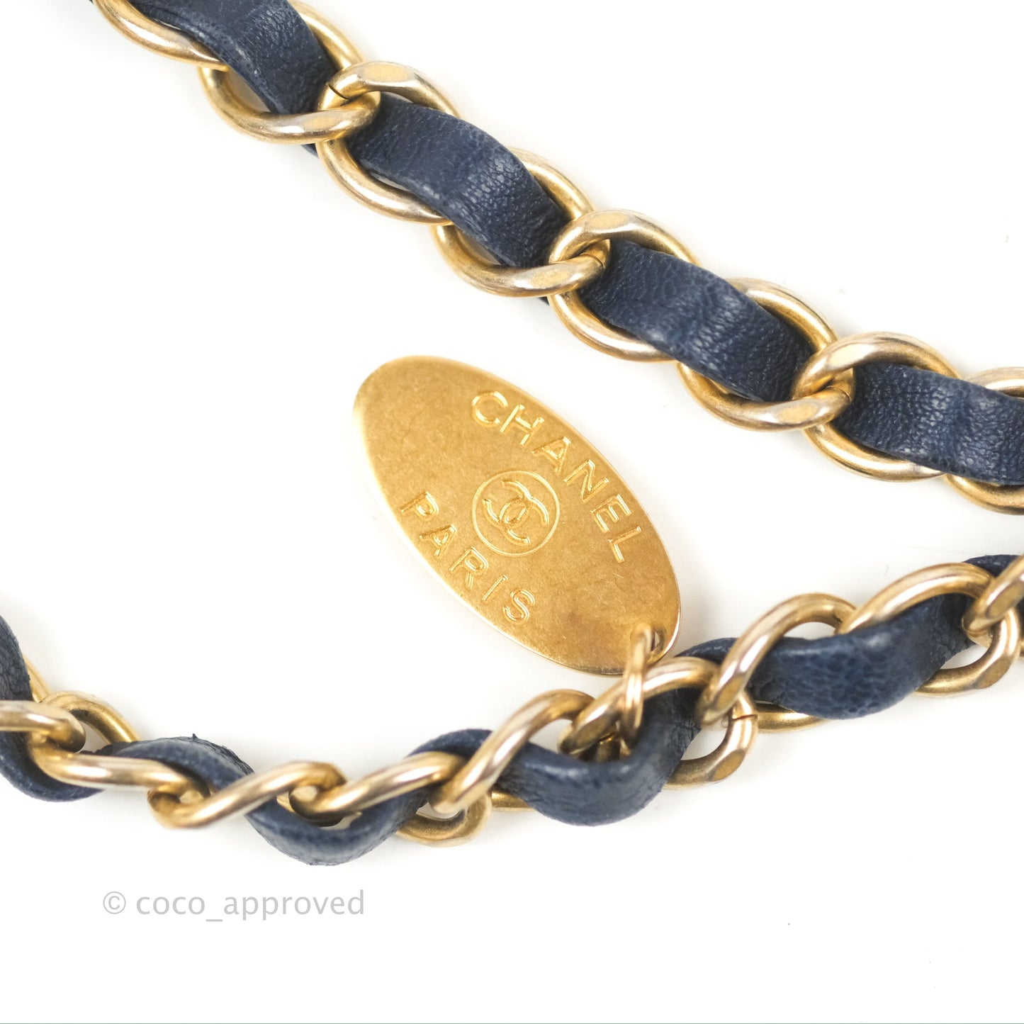 Chanel Small Chevron Surpique Flap Navy Calfskin Aged Gold Hardware