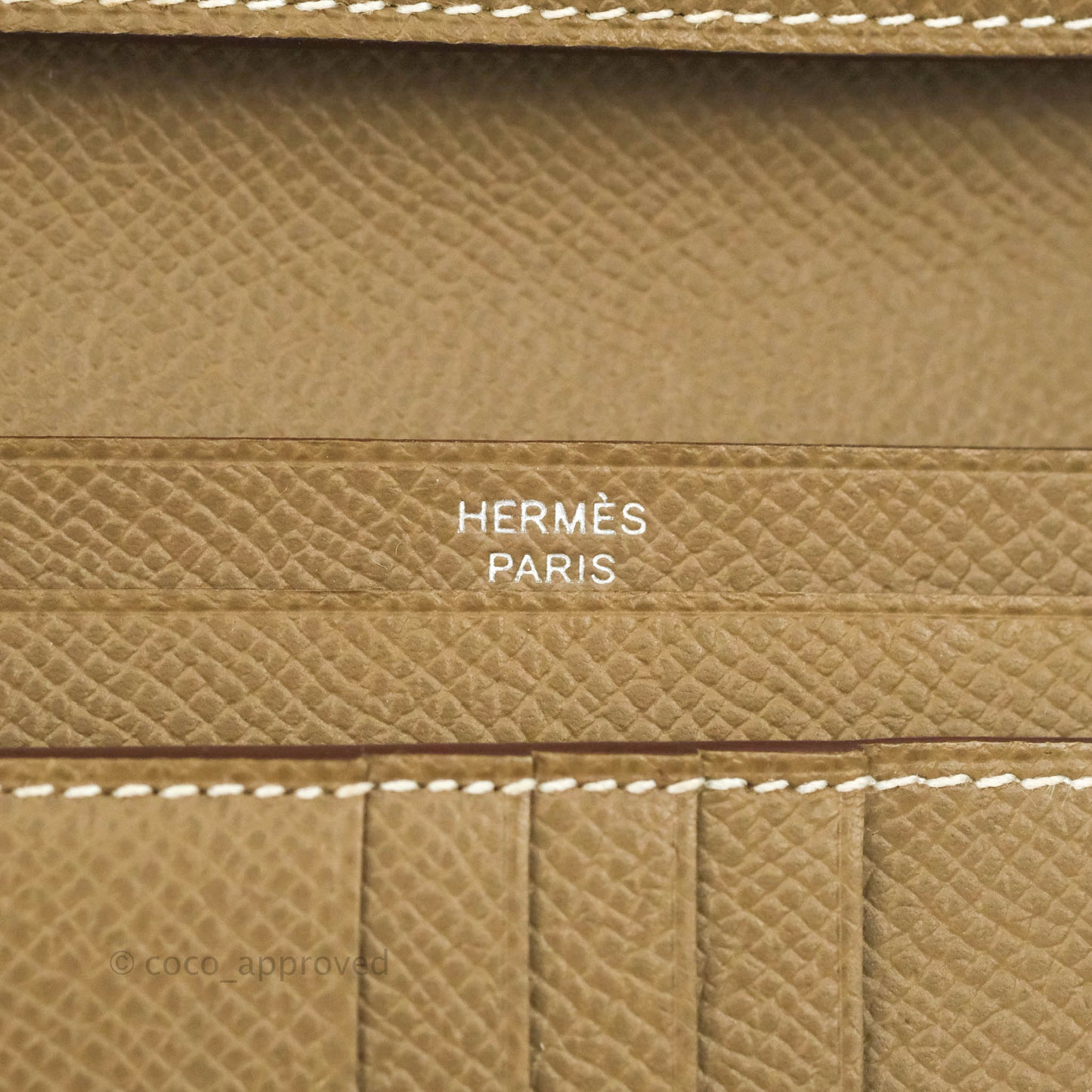 Hermes Bearn Compact Wallet Etoupe Epsom Palladium Hardware