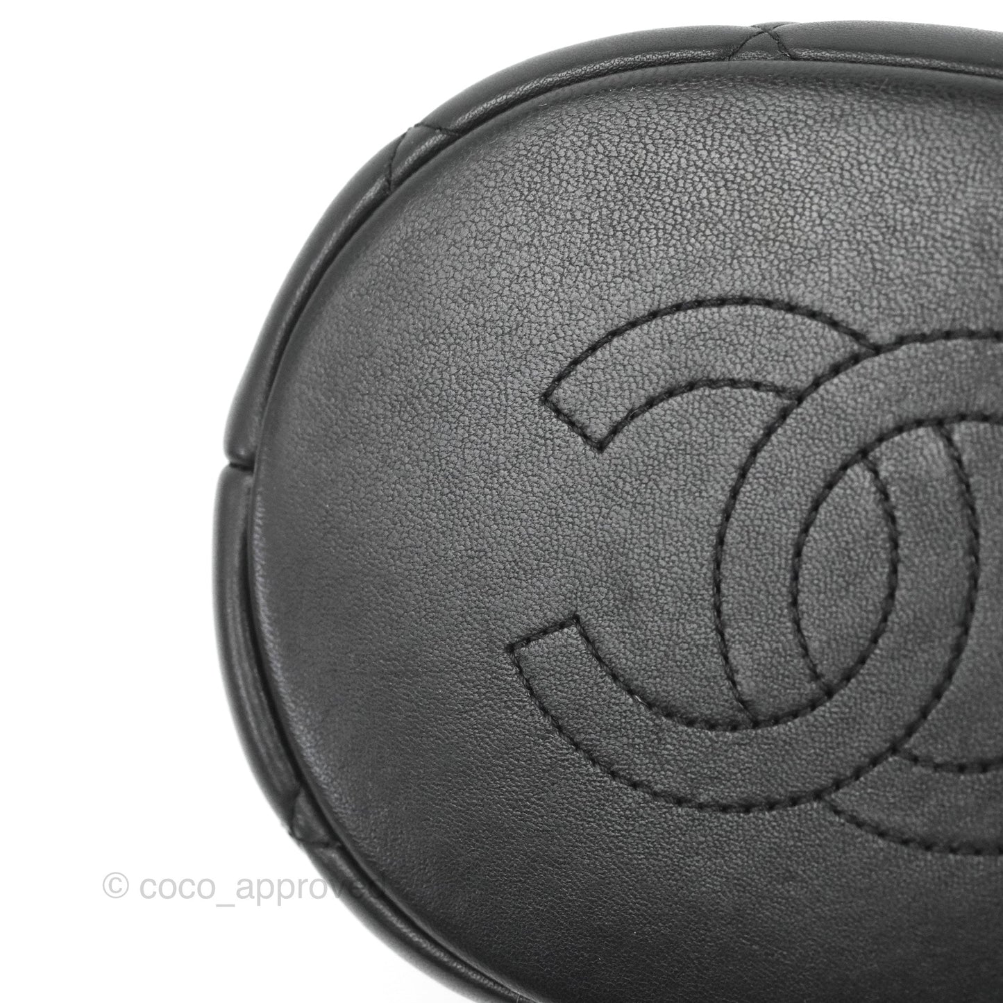 Chanel Quilted My Perfect CC Bucket Drawstring Bag Black Lambskin