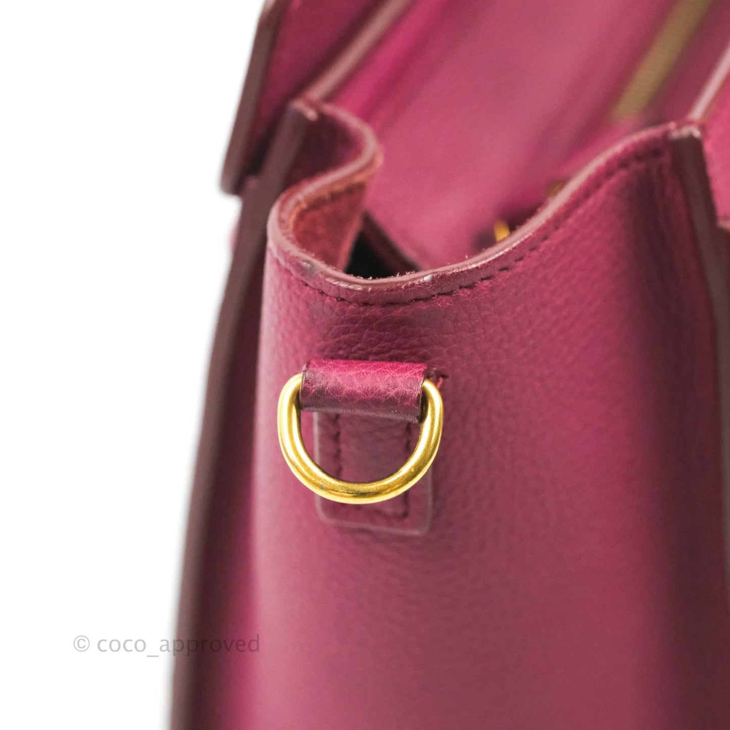 Celine Nano Luggage Plum Drummed Calfskin