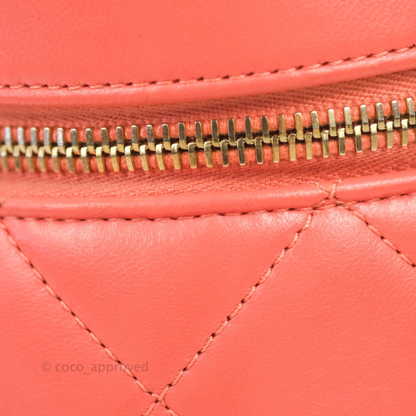Chanel Trendy CC Vanity Case Coral Pink Lambskin Gold Hardware