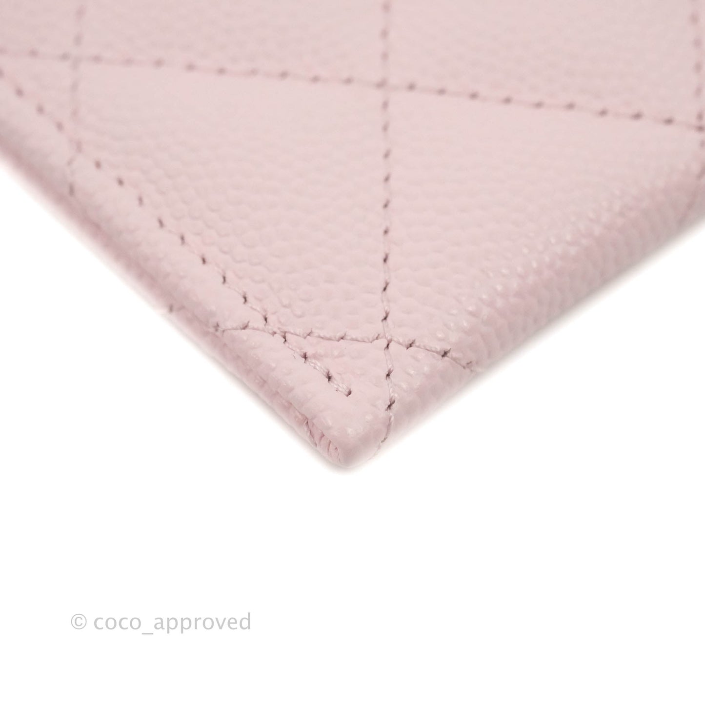 Chanel Classic Flat Card Holder Light Pink Caviar Gold Hardware