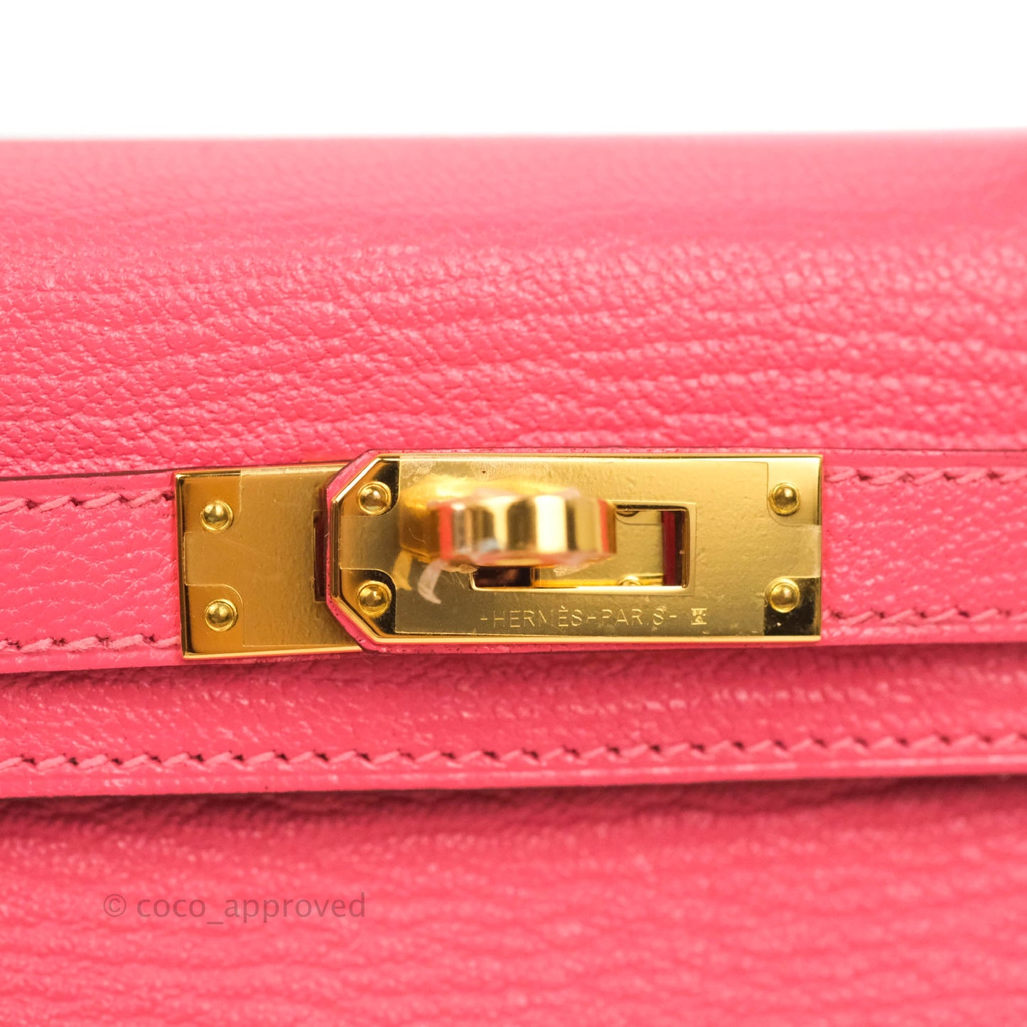 Hermes Mini Kelly II Chevre Mysore U5 Rose Lipstick Gold Hardware