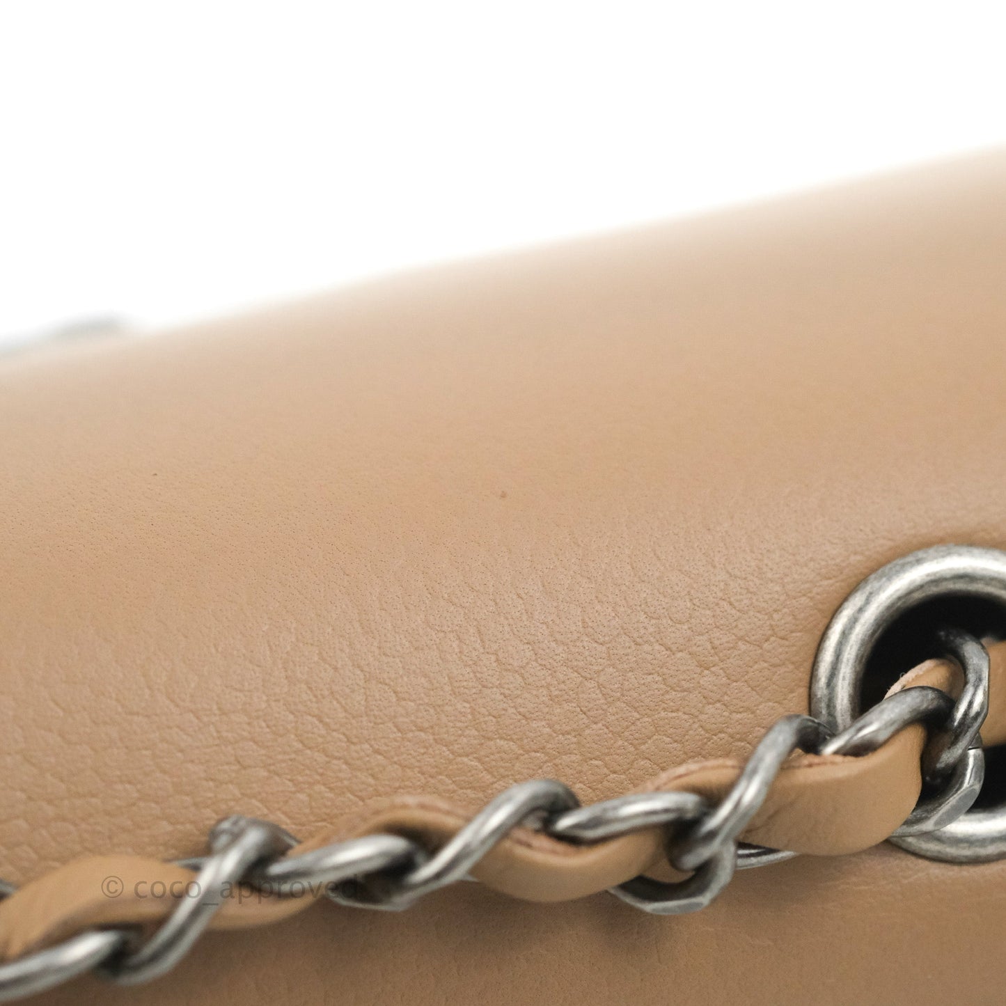 Chanel Flap Bag Dark Beige Caviar Ruthenium Hardware 17B