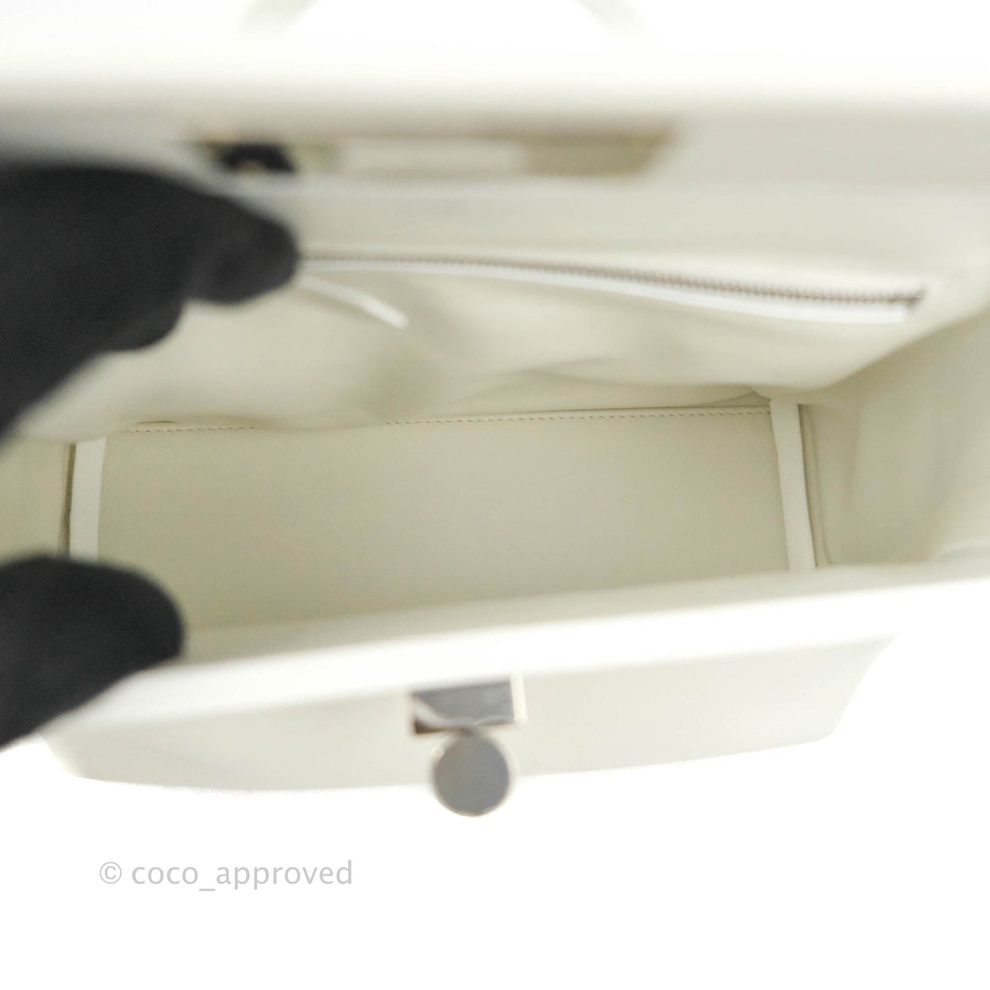 Hermès 24/24 21 Mini Blanc Evercolour Swift Palladium Hardware