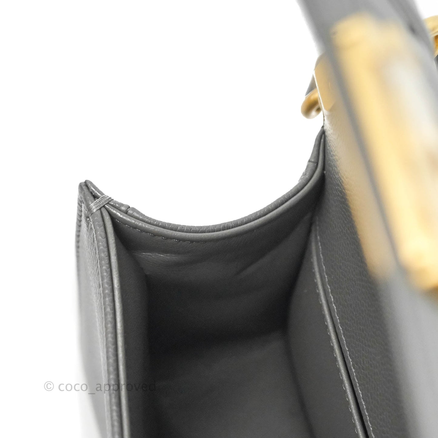 Chanel Small Boy Dark Grey Caviar Aged Gold Hardware