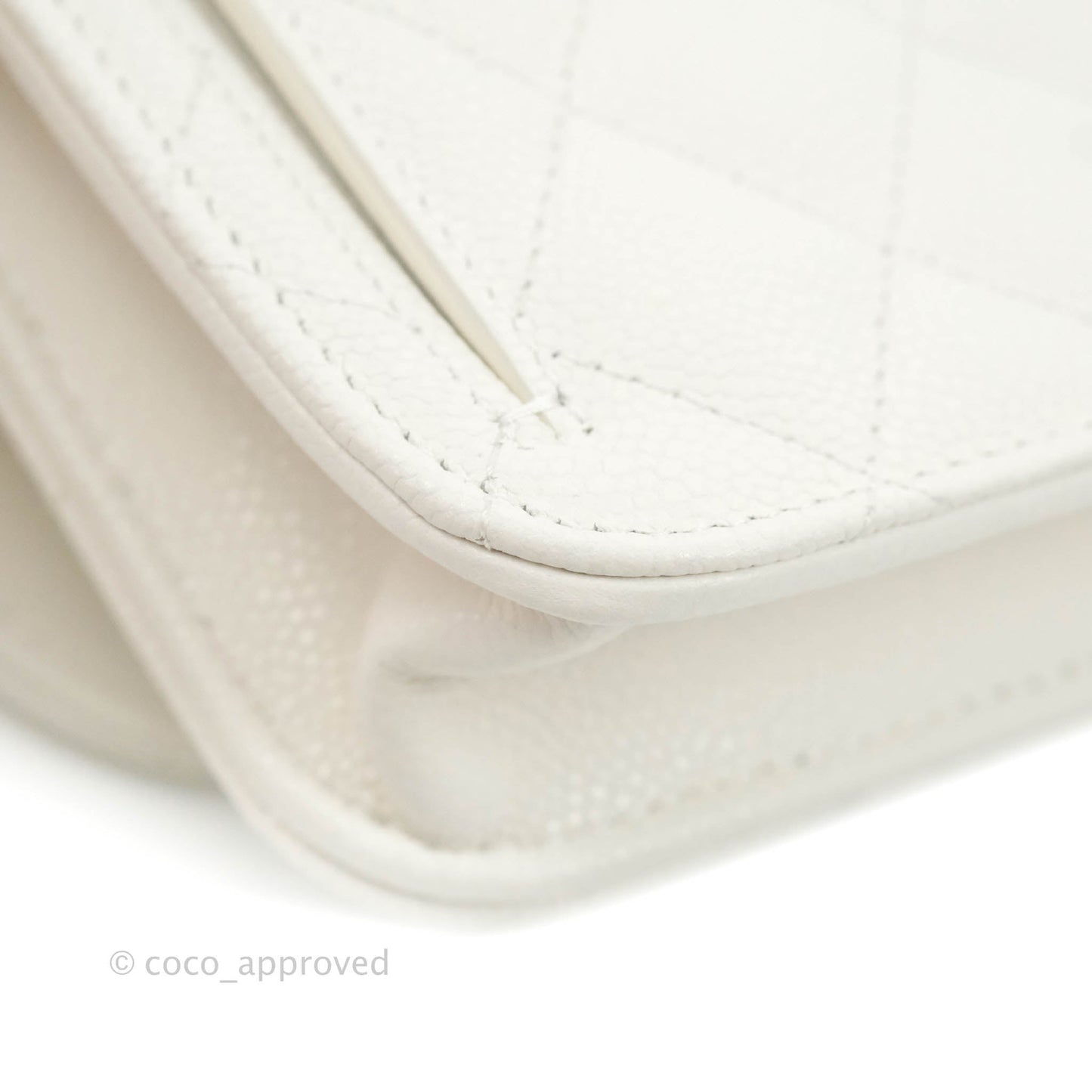Chanel Business Affinity Clutch With Chain White Caviar Gold Hardware