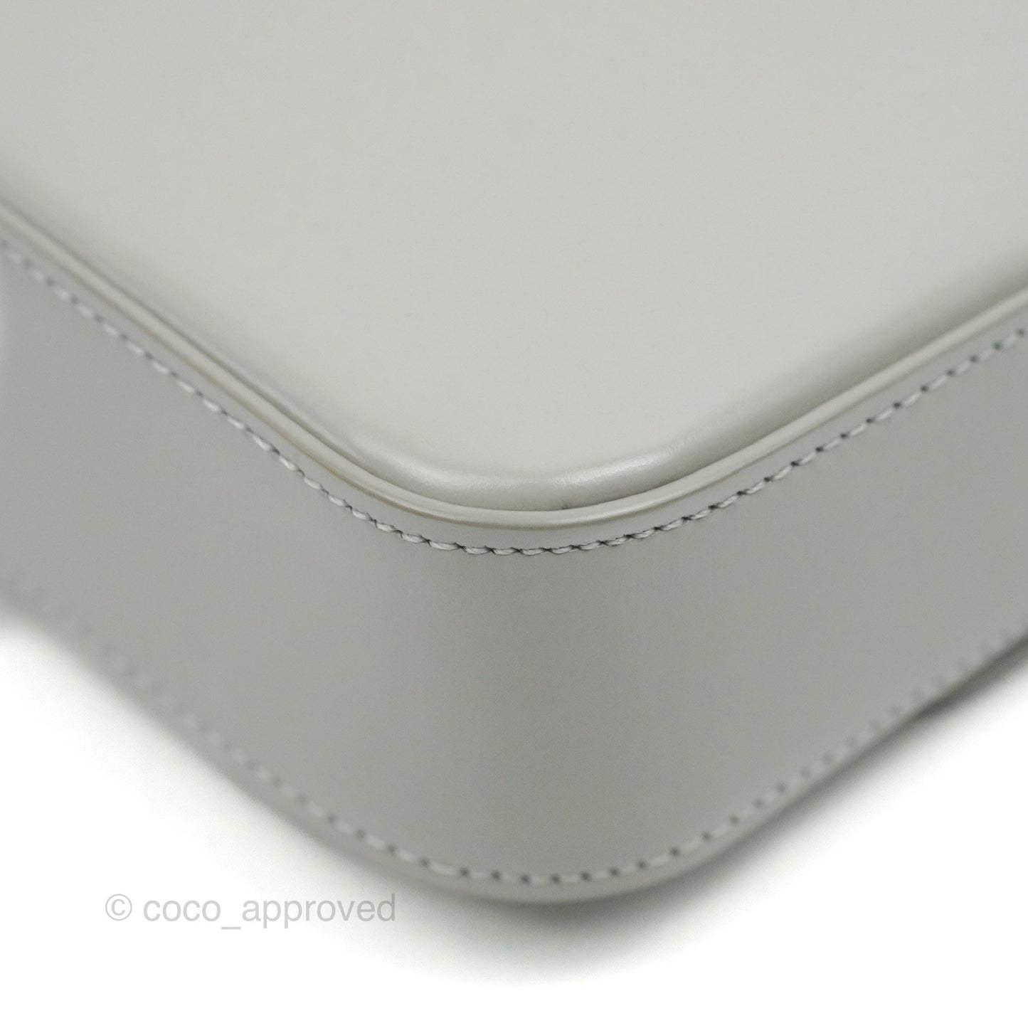 Celine Chain Shoulder Bag Pale Grey Shiny Calfskin