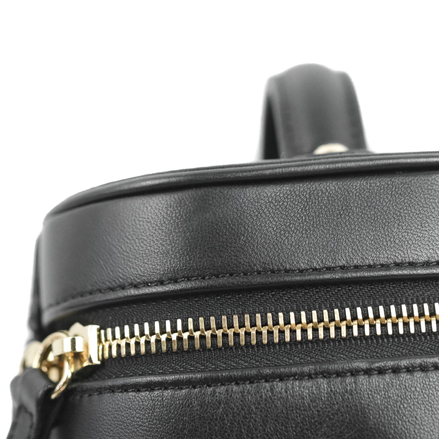 Chanel CC Mania Vanity Case Black Lambskin Gold Hardware