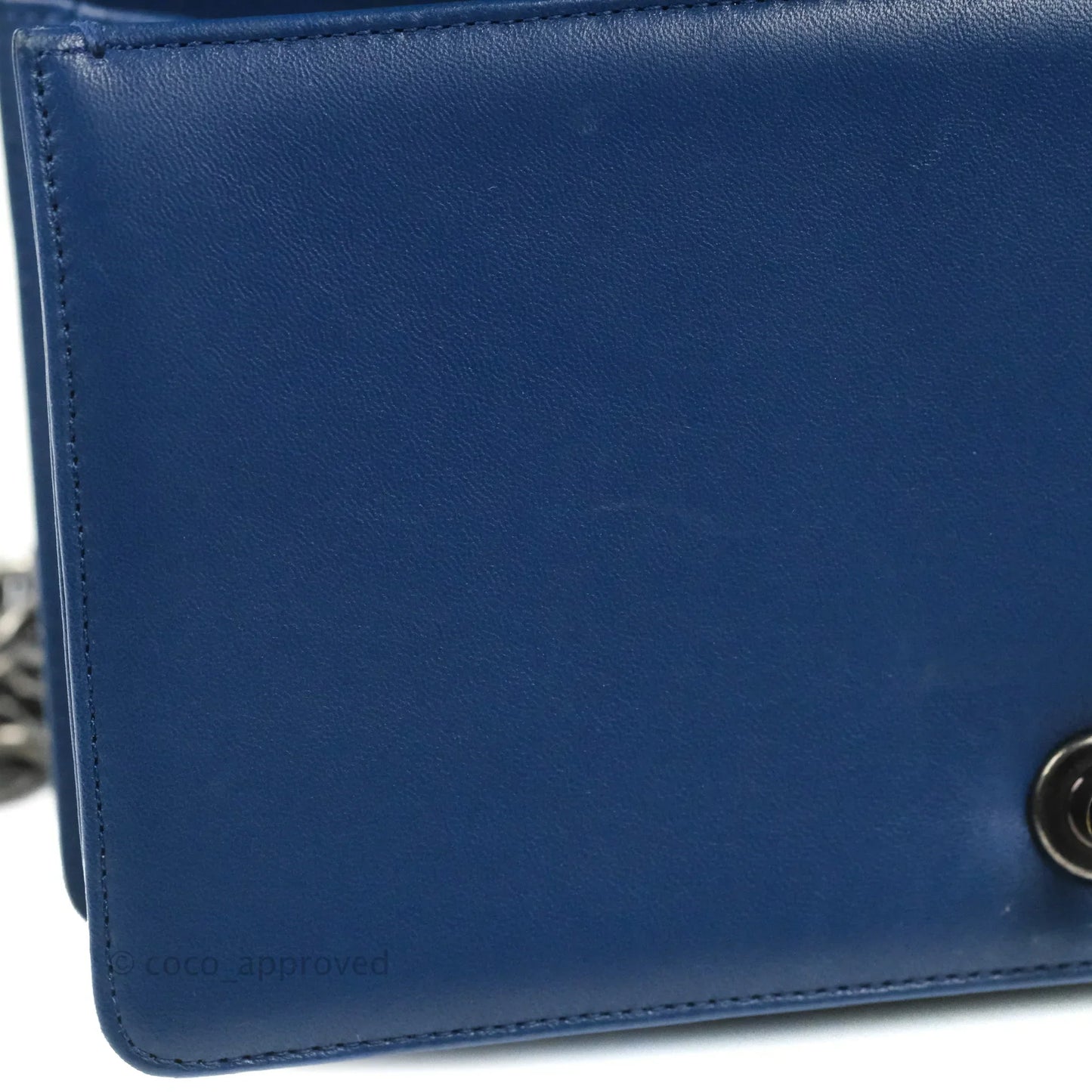 Chanel Quilted Medium Boy Blue Calfskin Ruthenium Hardware