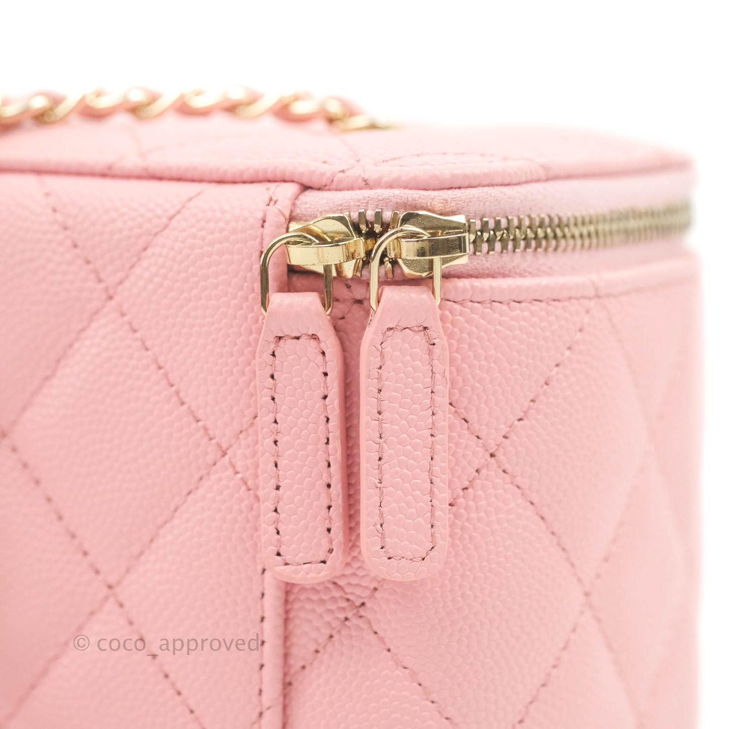 Chanel Classic Vanity with Chain Pink Caviar Gold Hardware