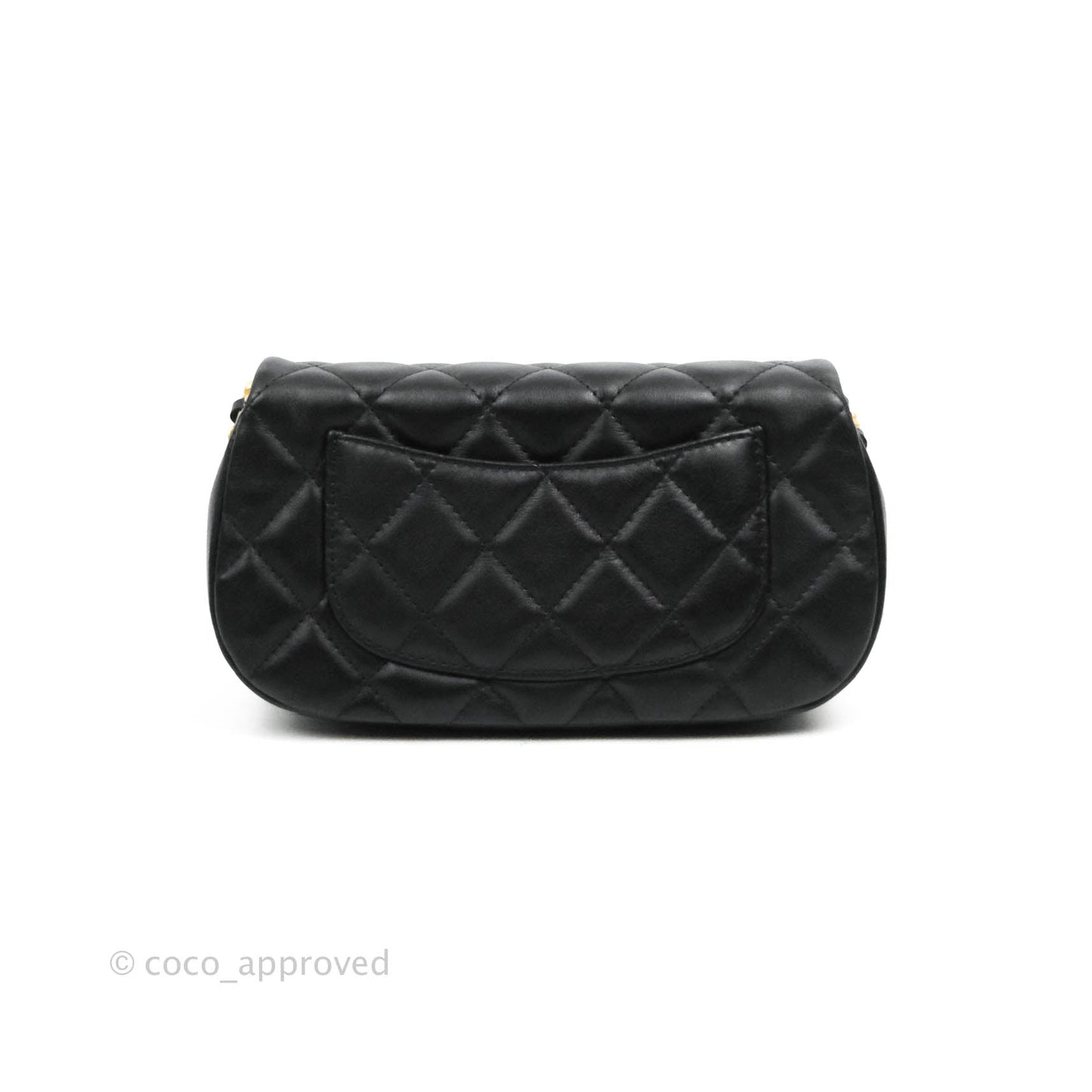 Chanel Clutch with Chain Black Calfskin Aged Gold Hardware