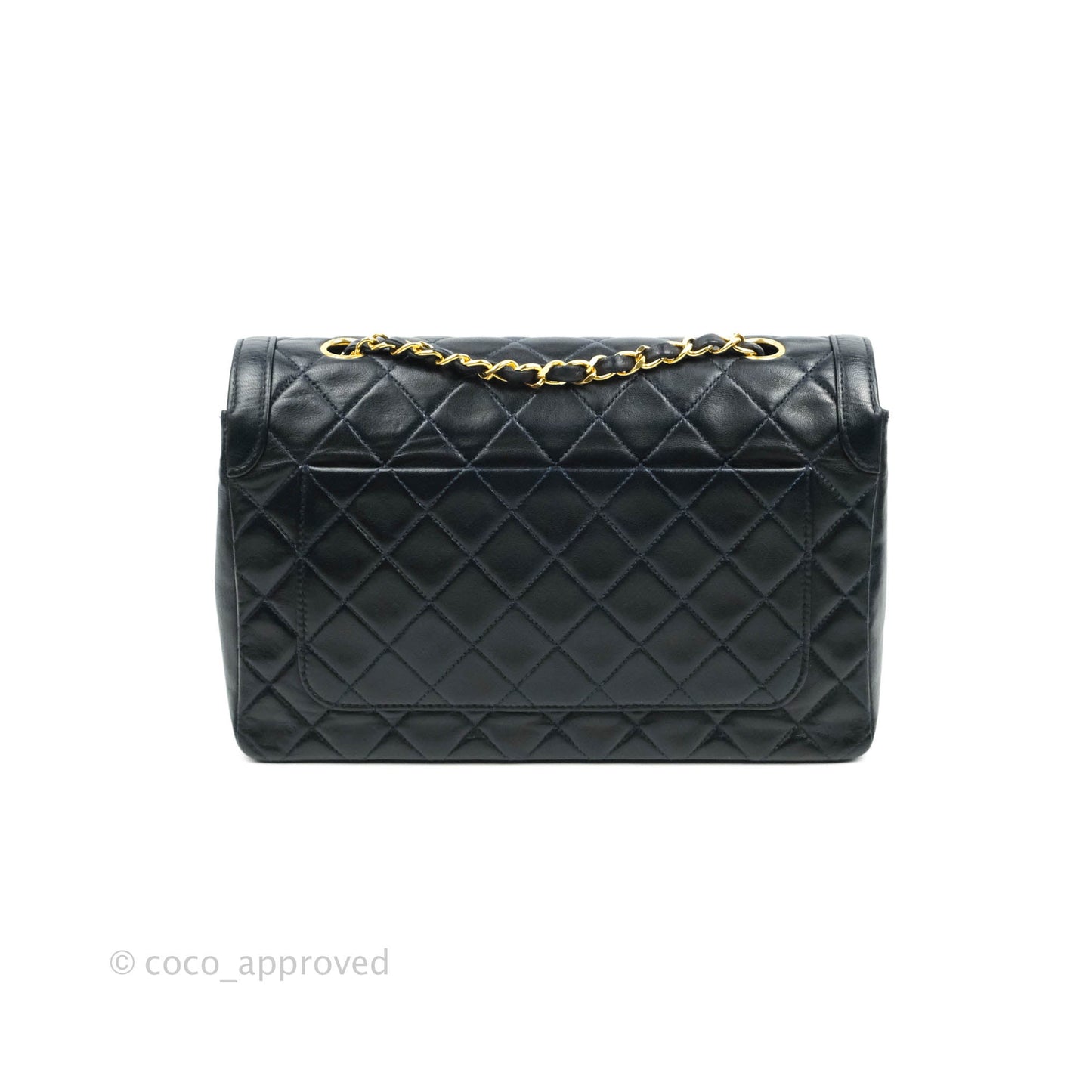 Chanel Vintage Quilted Flap Bag Navy Lambskin 24K Gold Hardware
