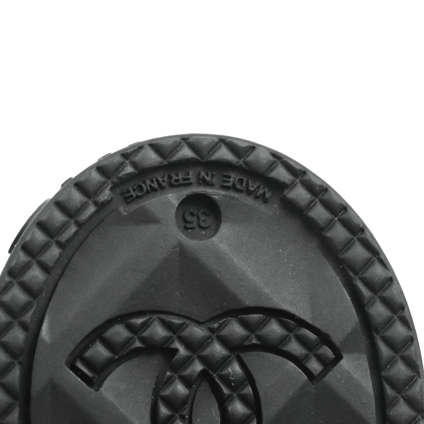 Chanel CC Black Rubber Rain Boots Size 35