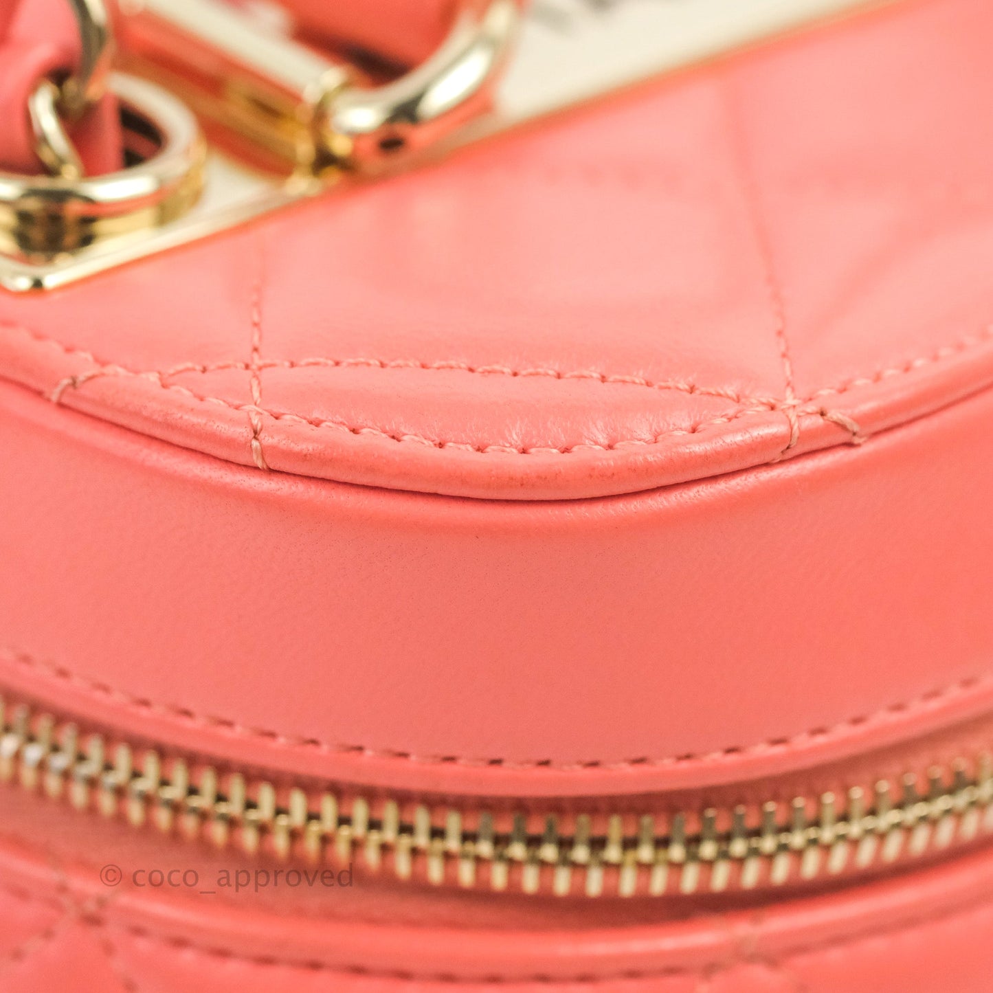 Chanel Trendy CC Vanity Case Coral Pink Lambskin Gold Hardware