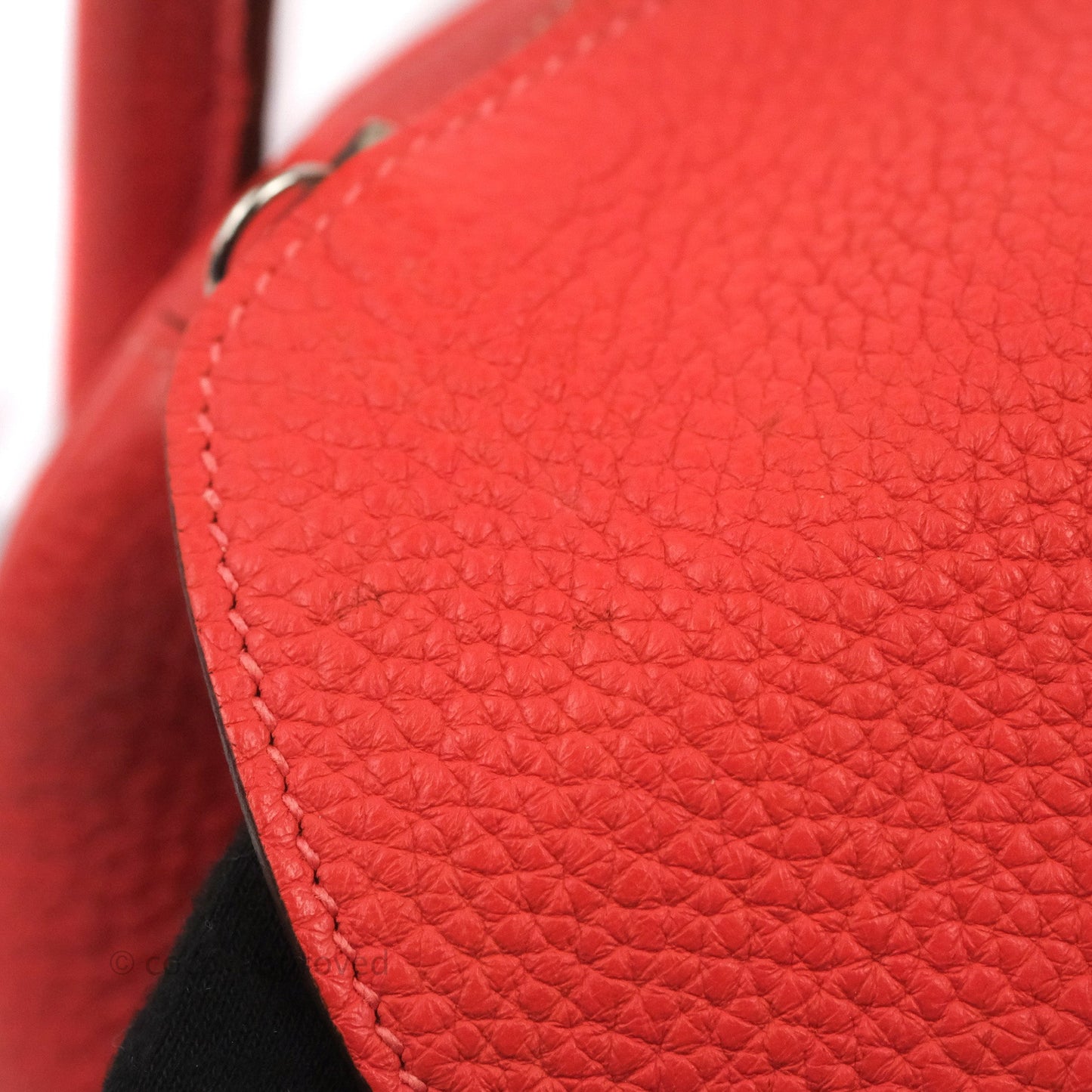 Hermès Lindy 30 Red Clemence Palladium Hardware