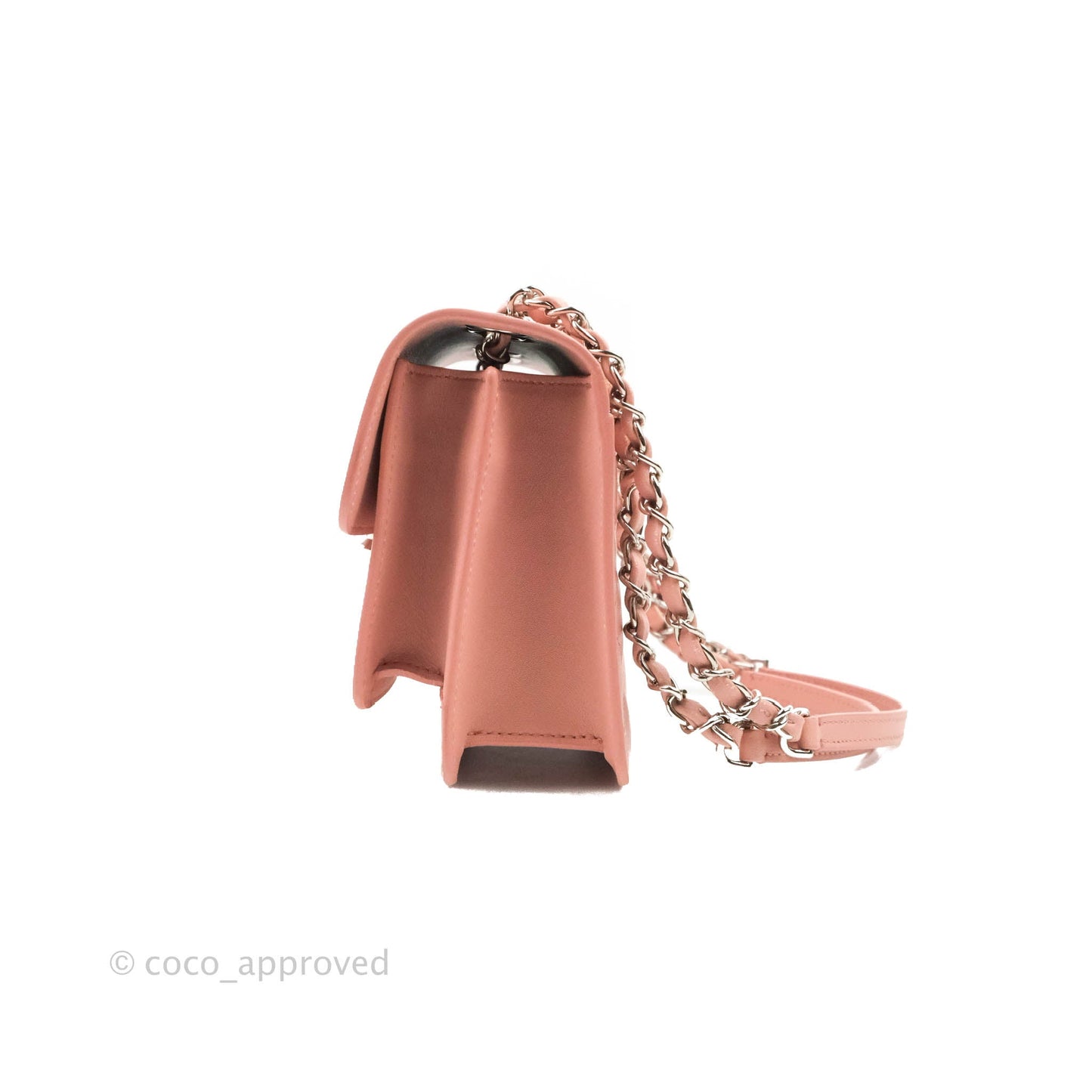 Chanel Small CC Box Flap Bag Pink Calfskin Silver Hardware