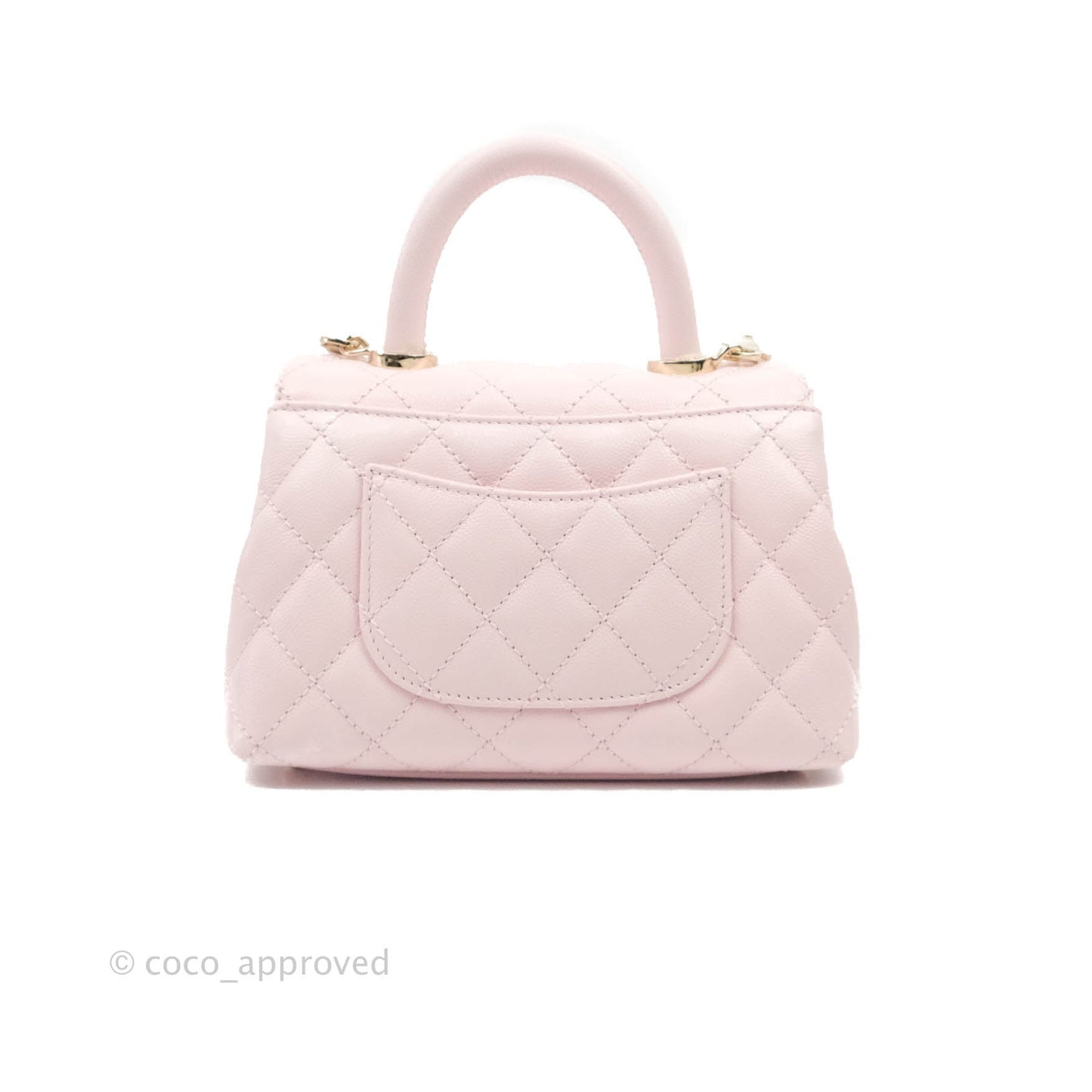 Chanel Mini Coco Handle Quilted Light Pink Caviar Gold Hardware