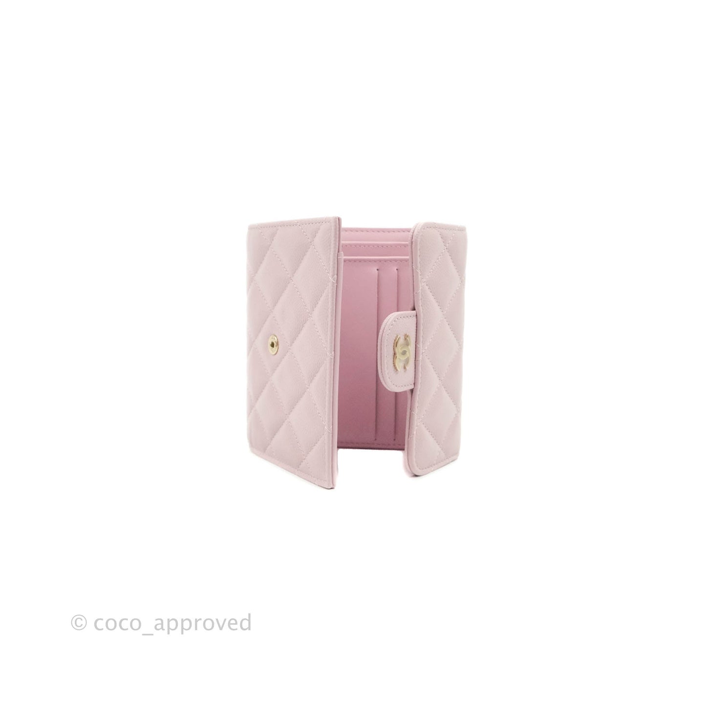 Chanel Classic Flap Wallet Pink Caviar Gold Hardware 21S