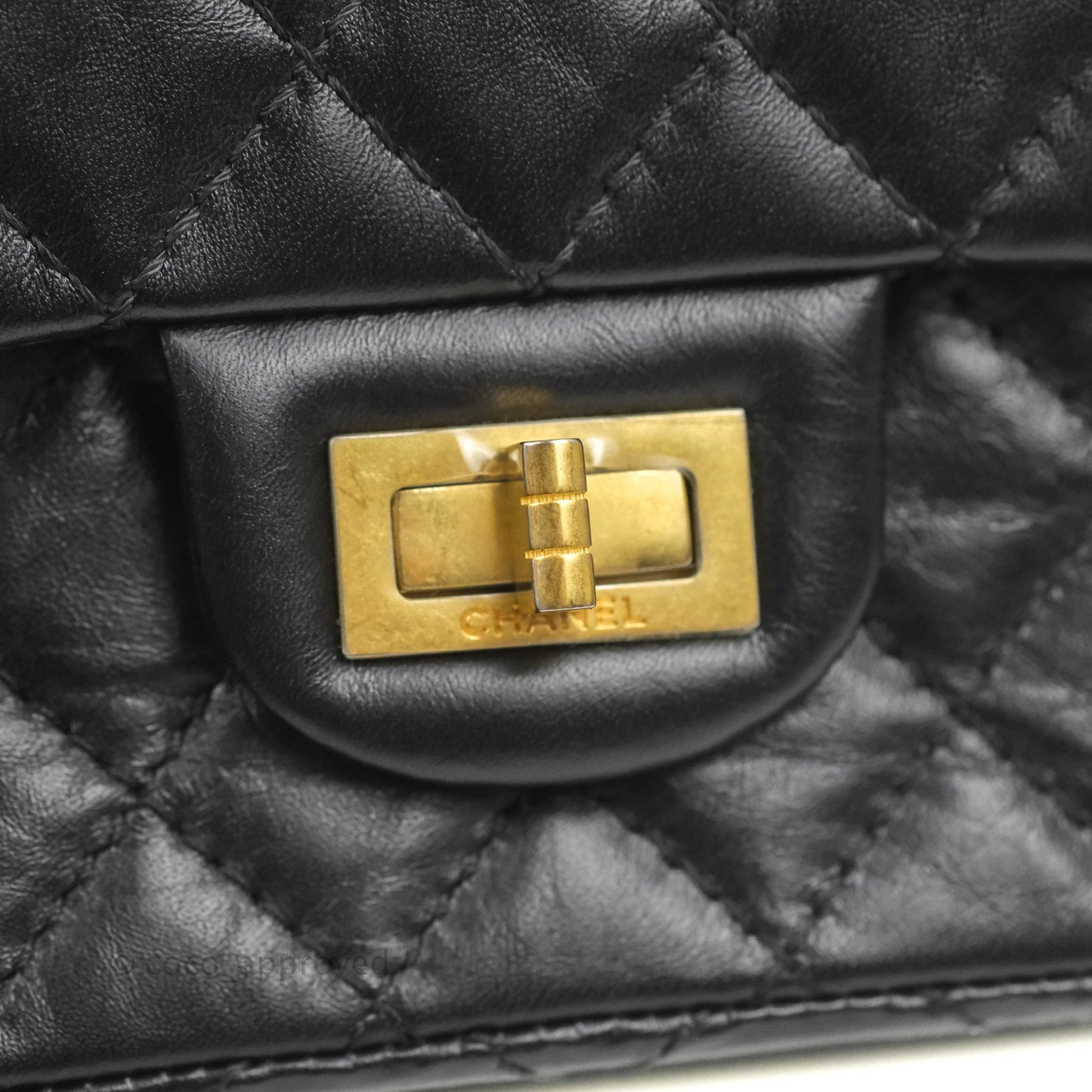 Chanel Mini Reissue 224 Black Aged Calfskin Aged Gold Hardware