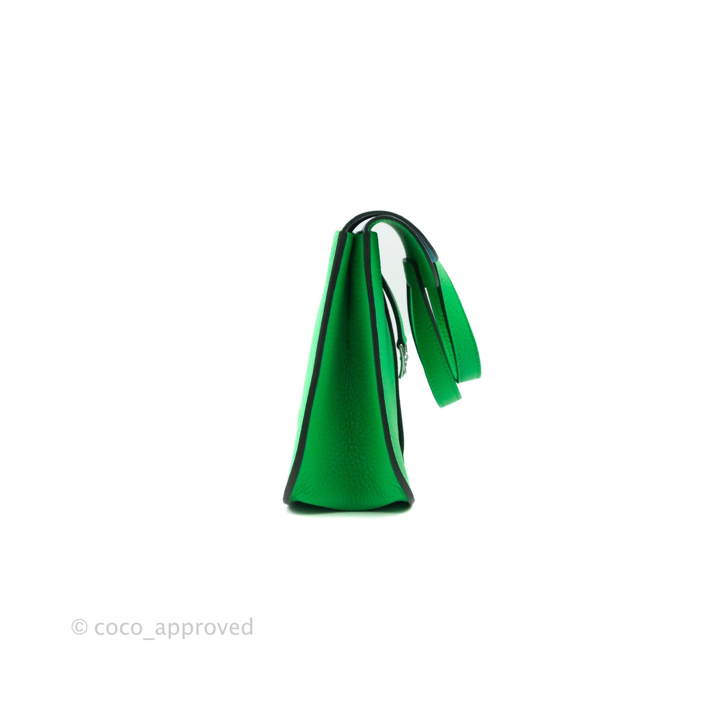 Hermès Halzan 25 Vert Comics/ Bleu Zephyr Clemence Palladium Hardware