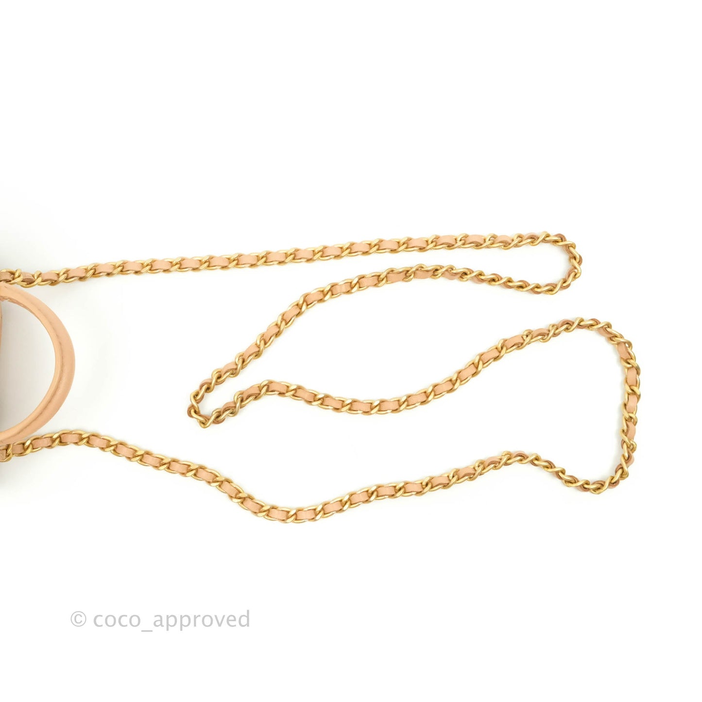 Chanel Mini Top Handle Vanity With Chain Beige Lambskin Aged Gold Hardware