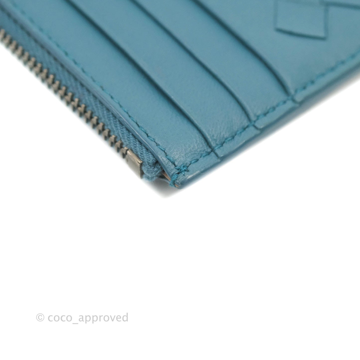 Bottega Veneta Intrecciato Card Holder Petrol Blue