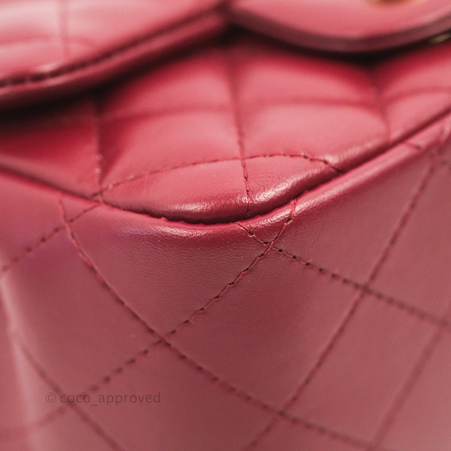 Chanel Quilted Mini Square Burgundy Lambskin Gold Hardware