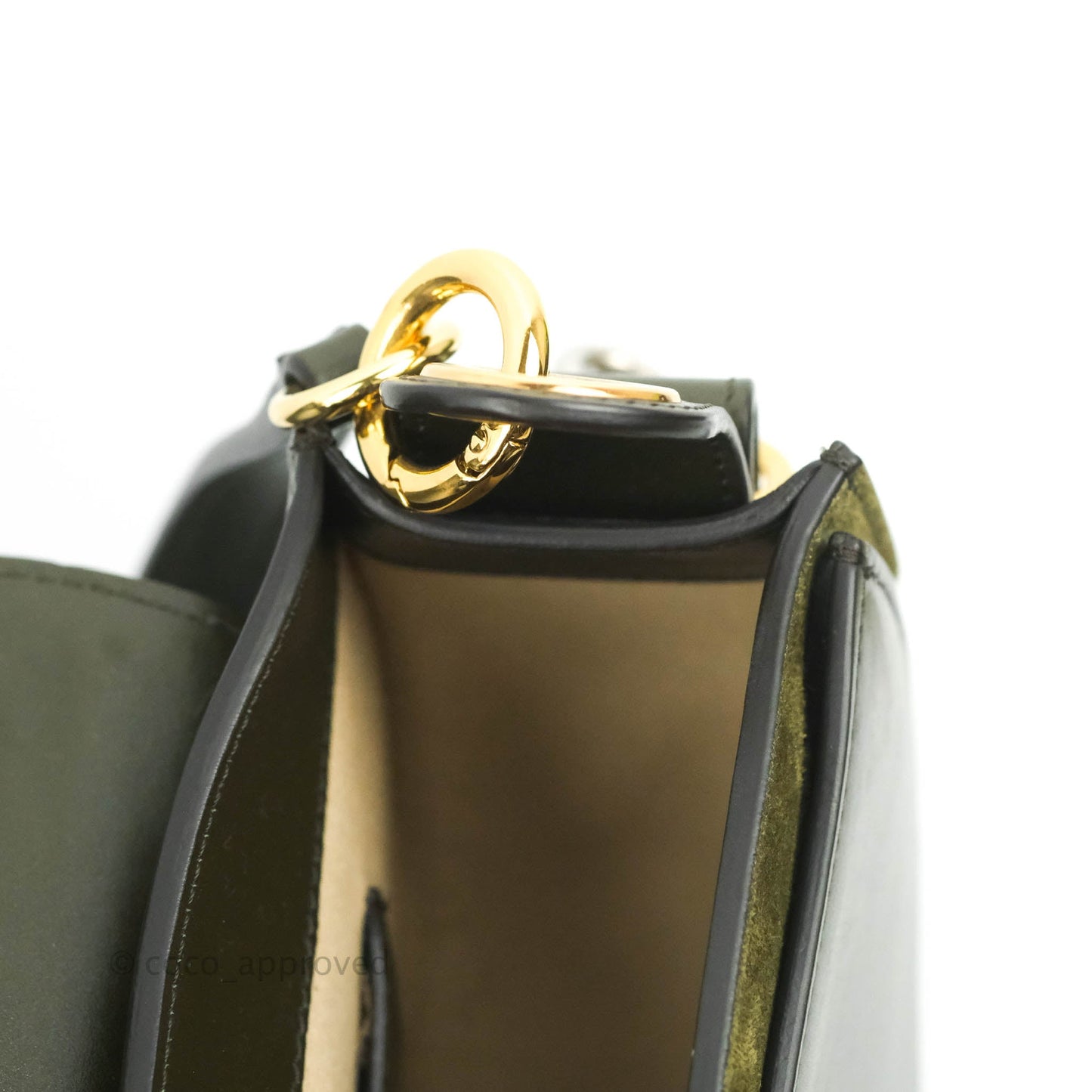 Chloé Small Tess Bag Dark Green Calfskin Suede