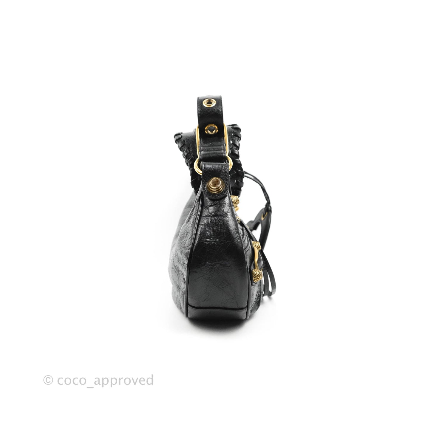 Balenciaga Le Cagole Shoulder Bag Black Calfskin Gold Hardware