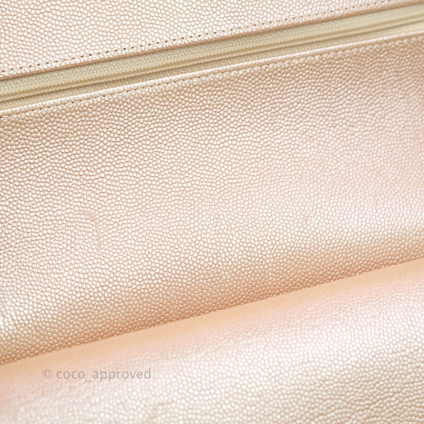 Chanel Classic M/L Medium Double Flap Iridescent Rose Gold Pink Caviar Silver Hardware 17B