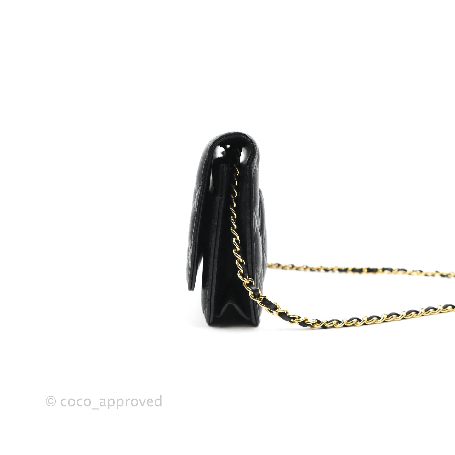 Chanel Quilted Classic Wallet on Chain WOC Black Lambskin Gold Hardware