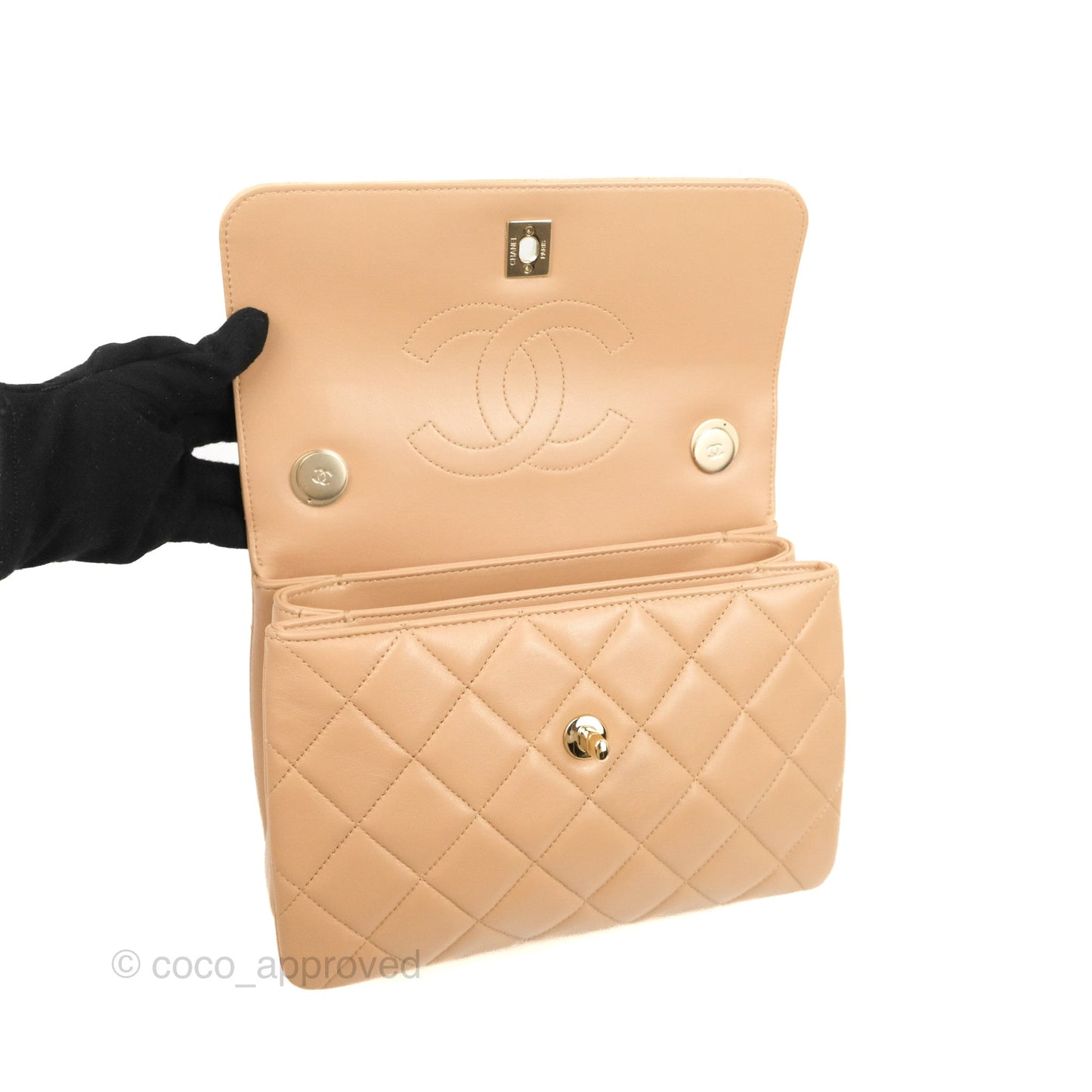 Chanel Small Trendy CC Beige Lambskin Gold Hardware