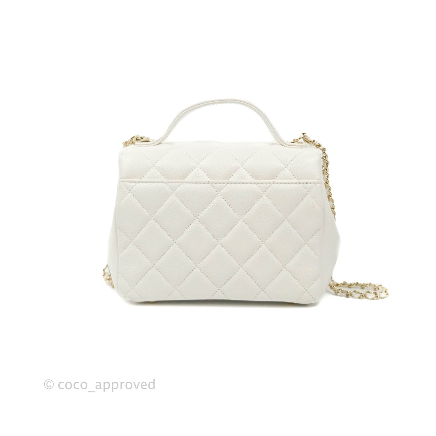 Chanel Quilted Small Business Affinity Flap White Caviar Gold Hardware