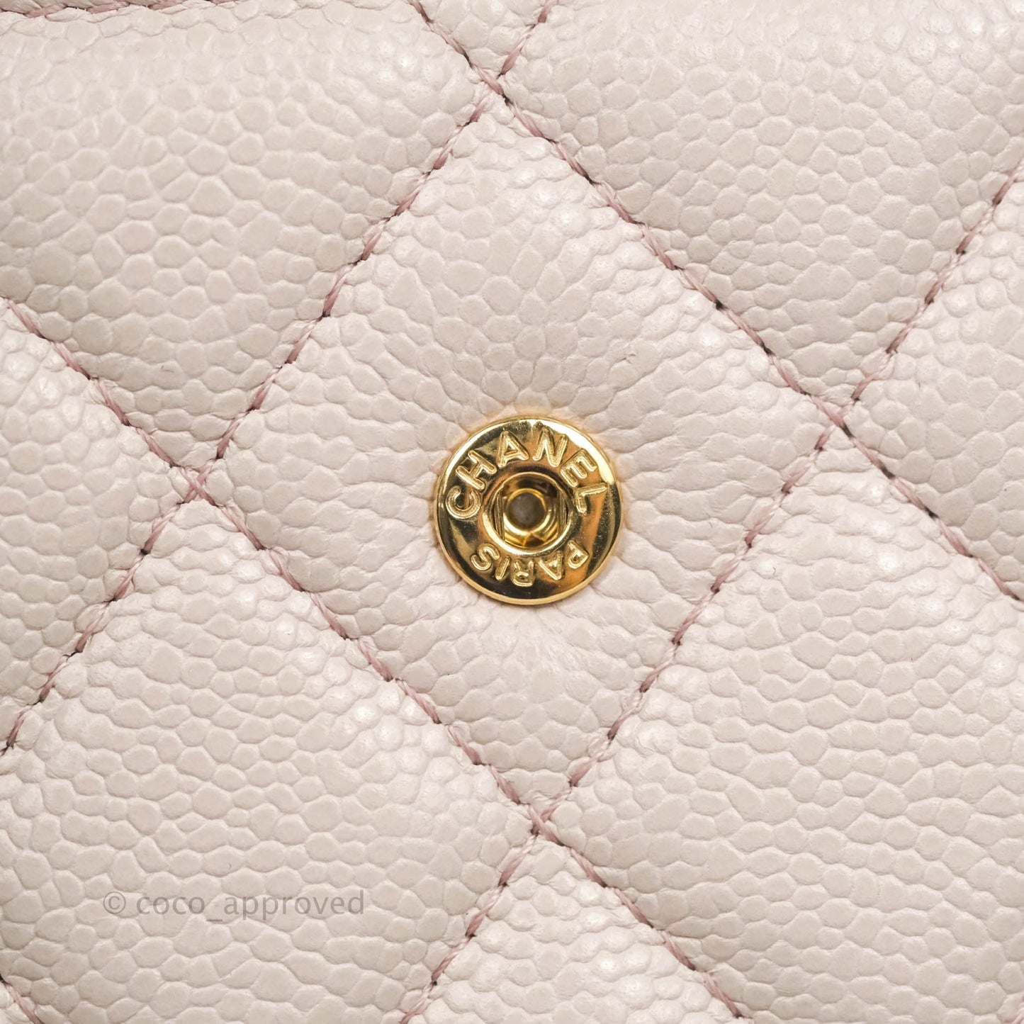 Chanel Miss Coco Clutch With Chain Quilted Lilac Pink Caviar Gold Hardware